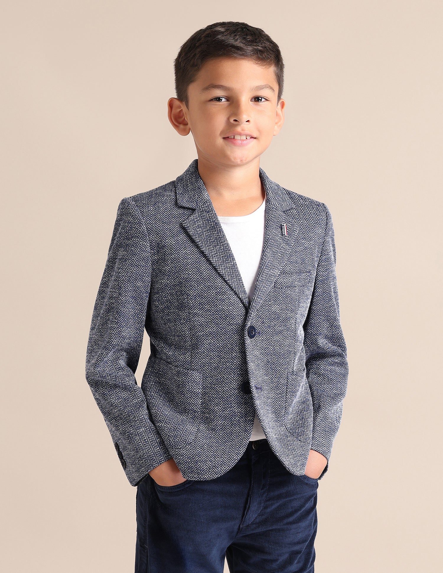 Boys Self Design Pattern Blazer