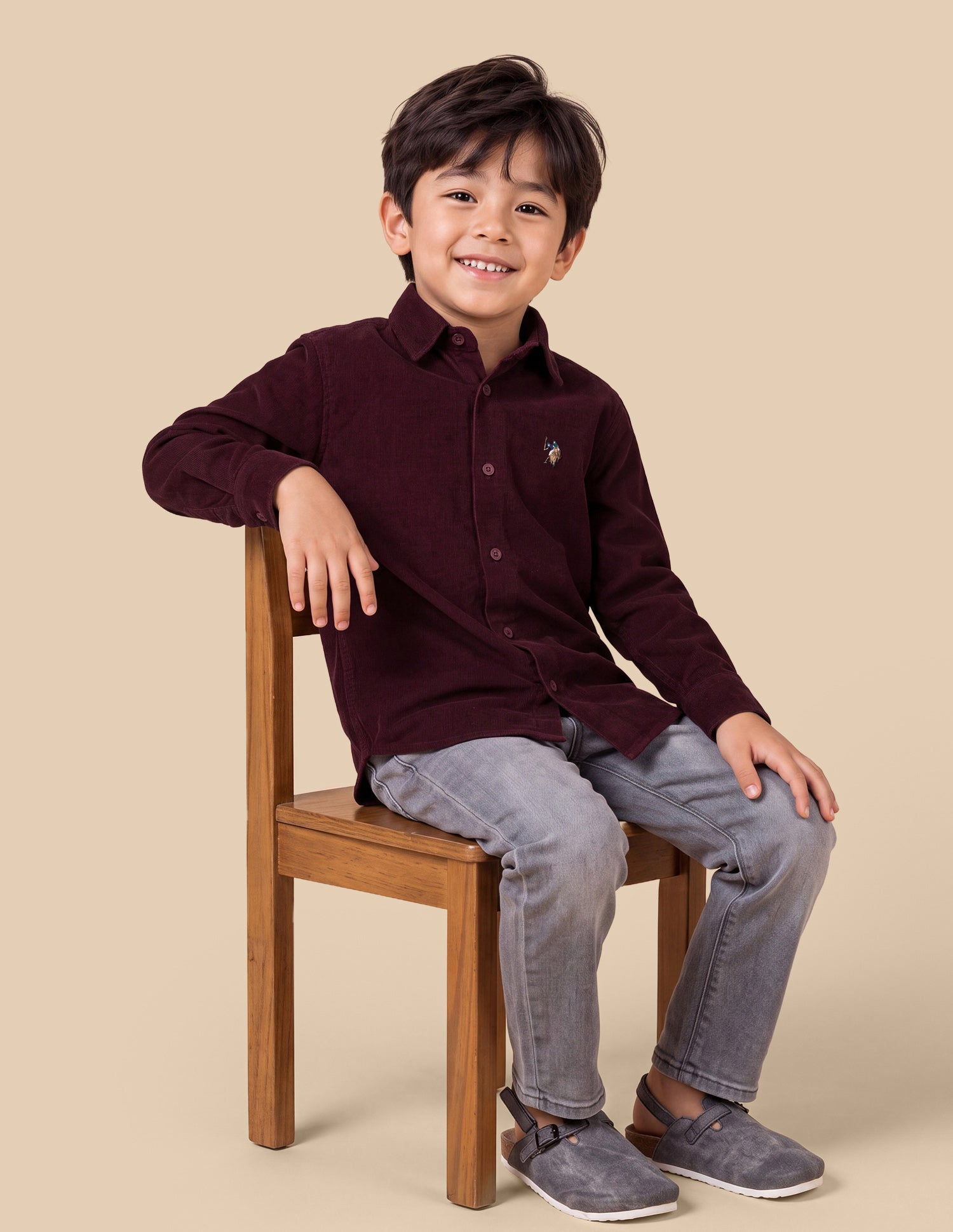 Corduroy Regular Fit Shirt Red - U.S. Polo Assn. India | Large