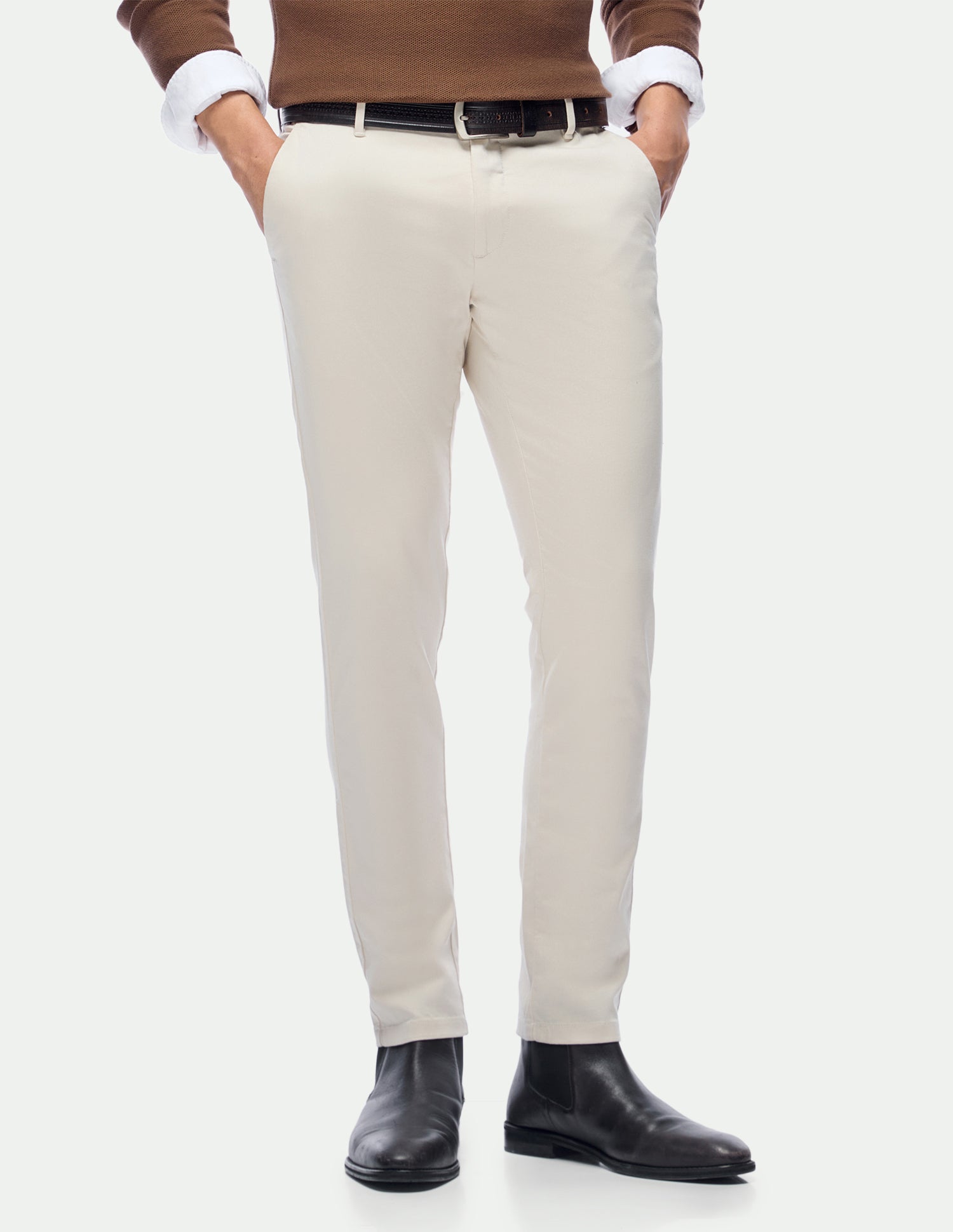 Mid Rise Austin Trim Regular Fit Trousers Ecru - U.S. Polo Assn. India | Large