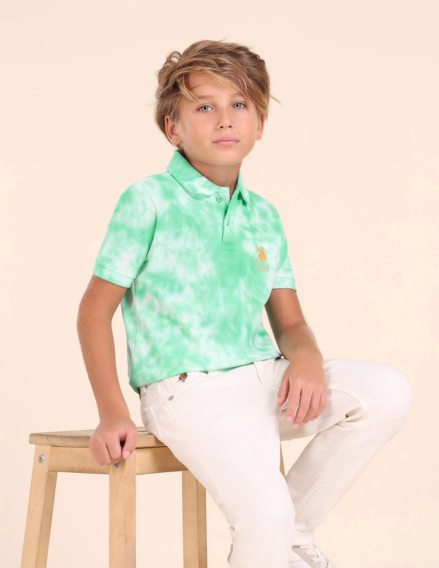 Boys All Over Printed Regular Fit Polo Shirt