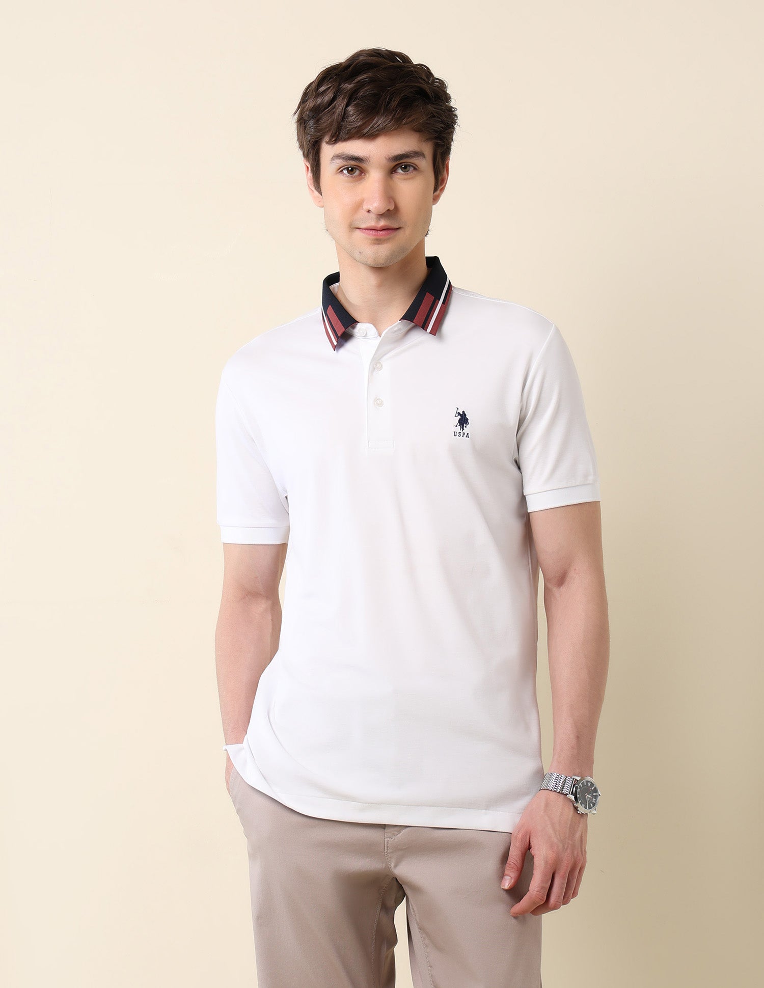 Slim Fit Classic Polo Shirt White - U.S. Polo Assn. India | Large