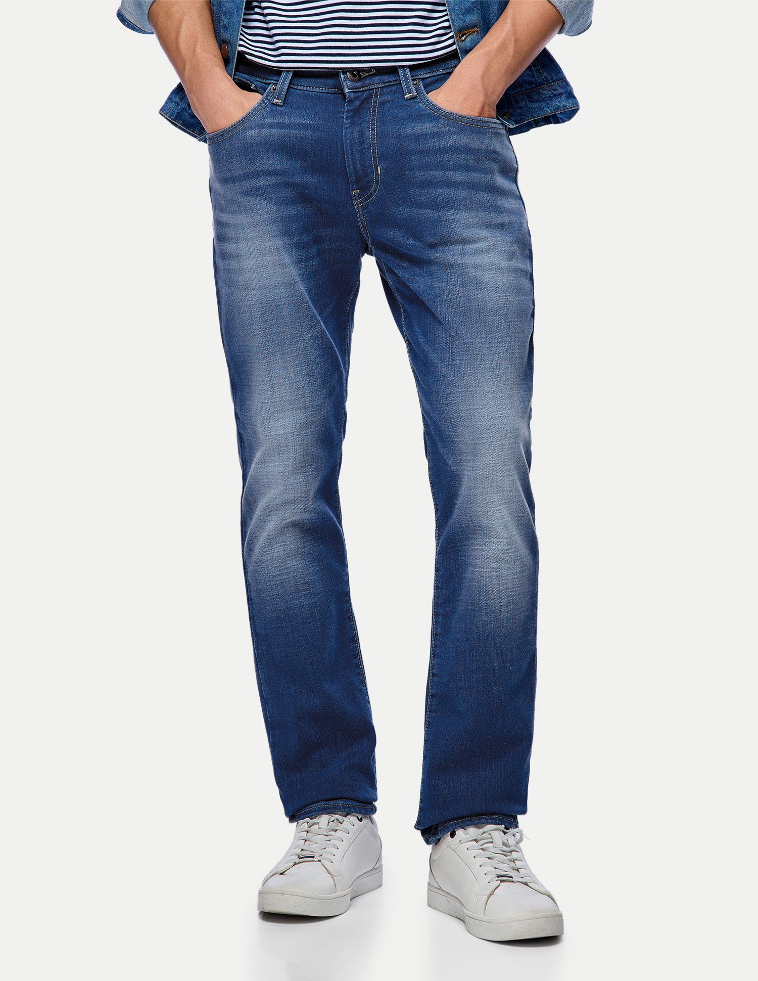 Brandon Slim-Tapered Fit Blue Jeans Mid Blue - U.S. Polo Assn. India | Large