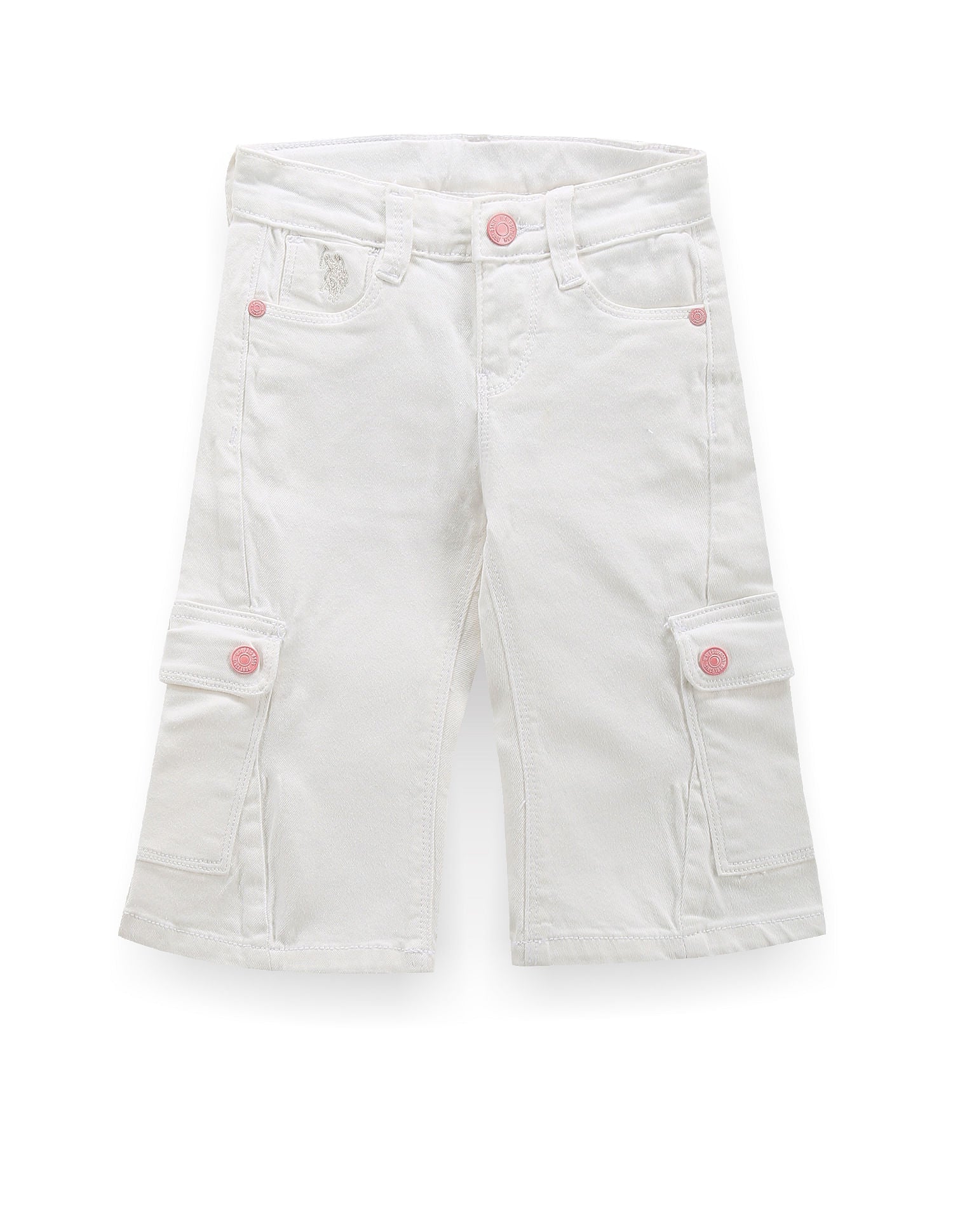 Girls Multi Pocket Cotton Jeans white - U.S. POLO ASSN. | Large