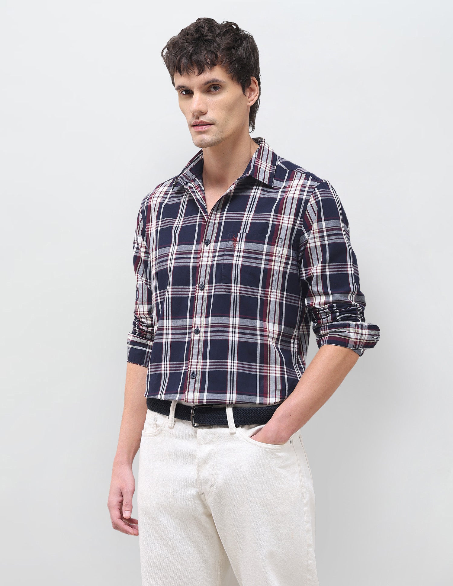 Plaid Checked Regular Fit Shirt Navy - U.S. Polo Assn. India | Large