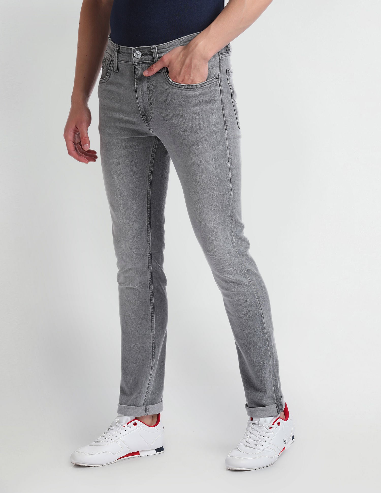 Regallo Skinny Fit Grey Jeans U.S. Polo Assn. India