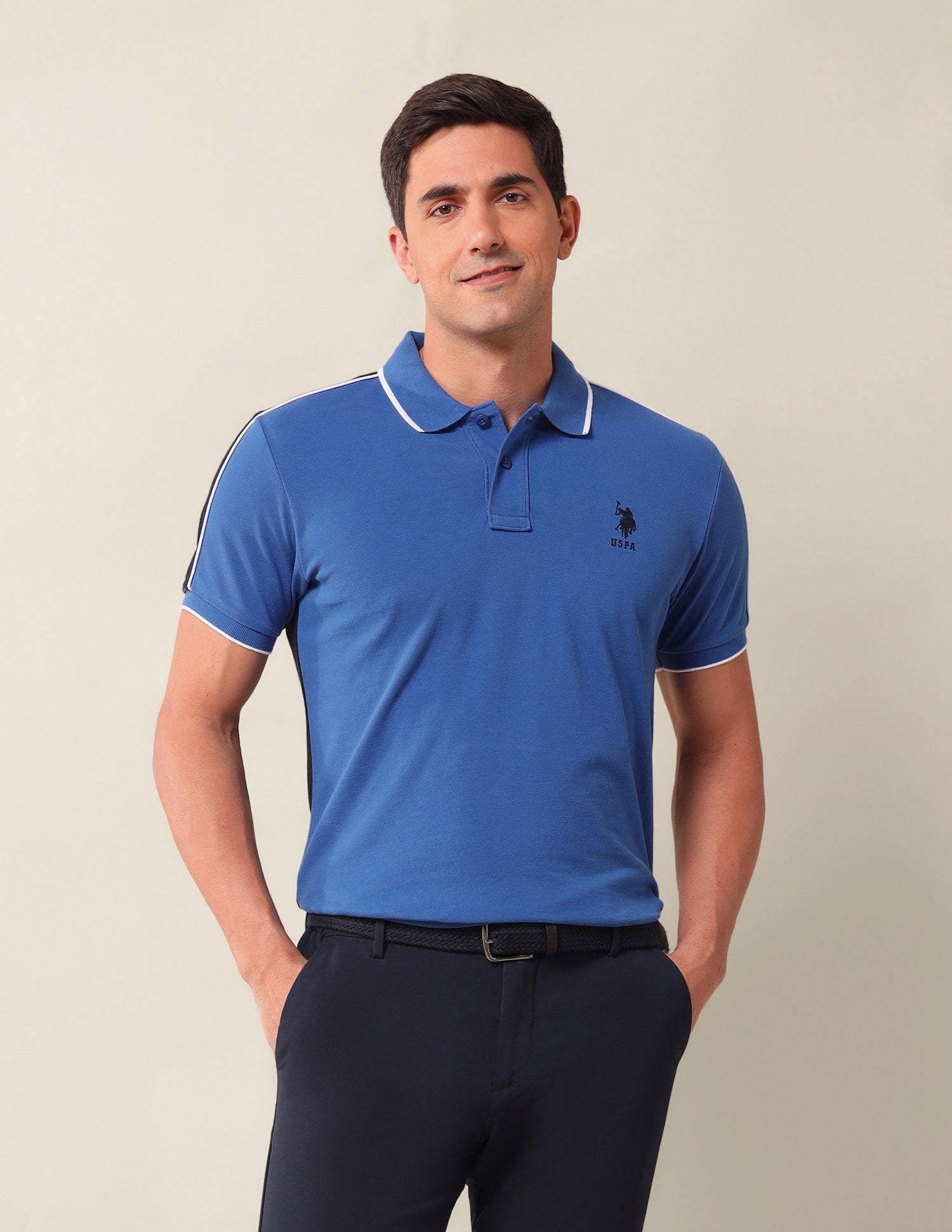 Colourblocked Slim Fit Polo Shirt