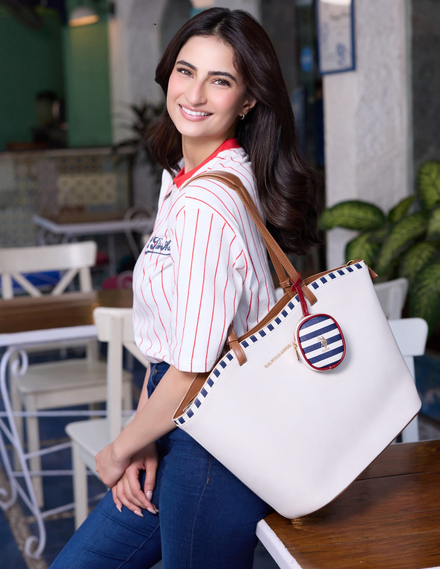 Celia Tote Handbag White - U.S. Polo Assn. India | Large