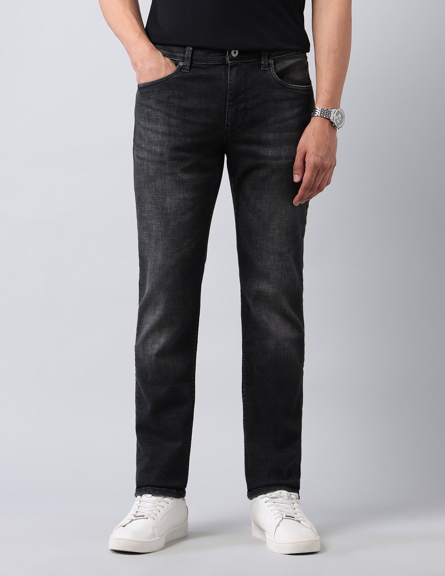 Brandon Slim Tapered Fit Black Jeans