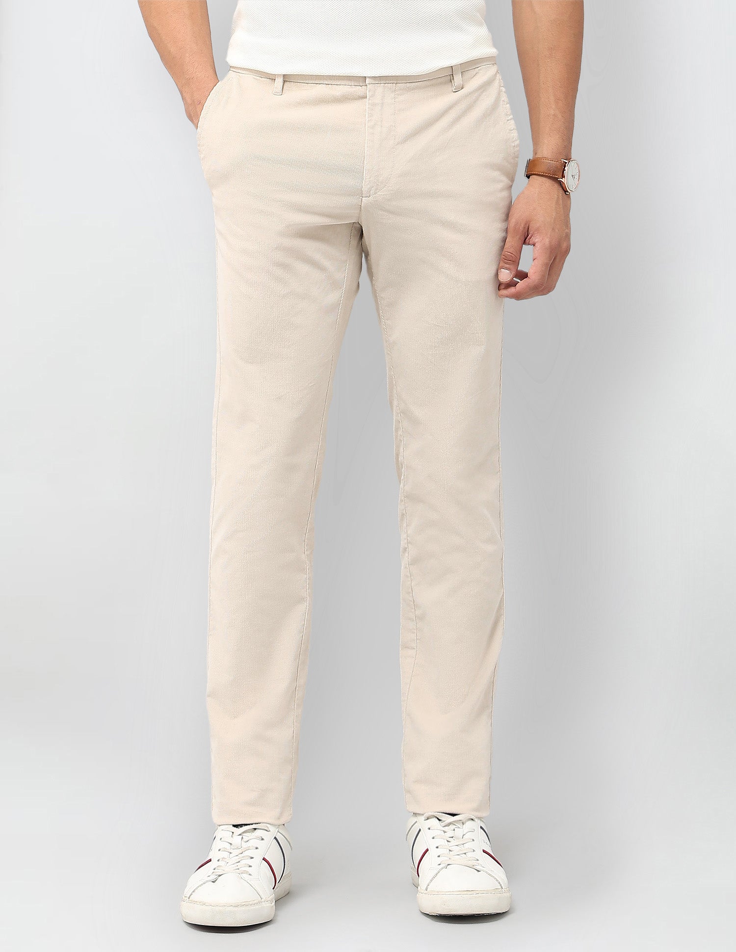 Slim Fit Mid Rise Trousers