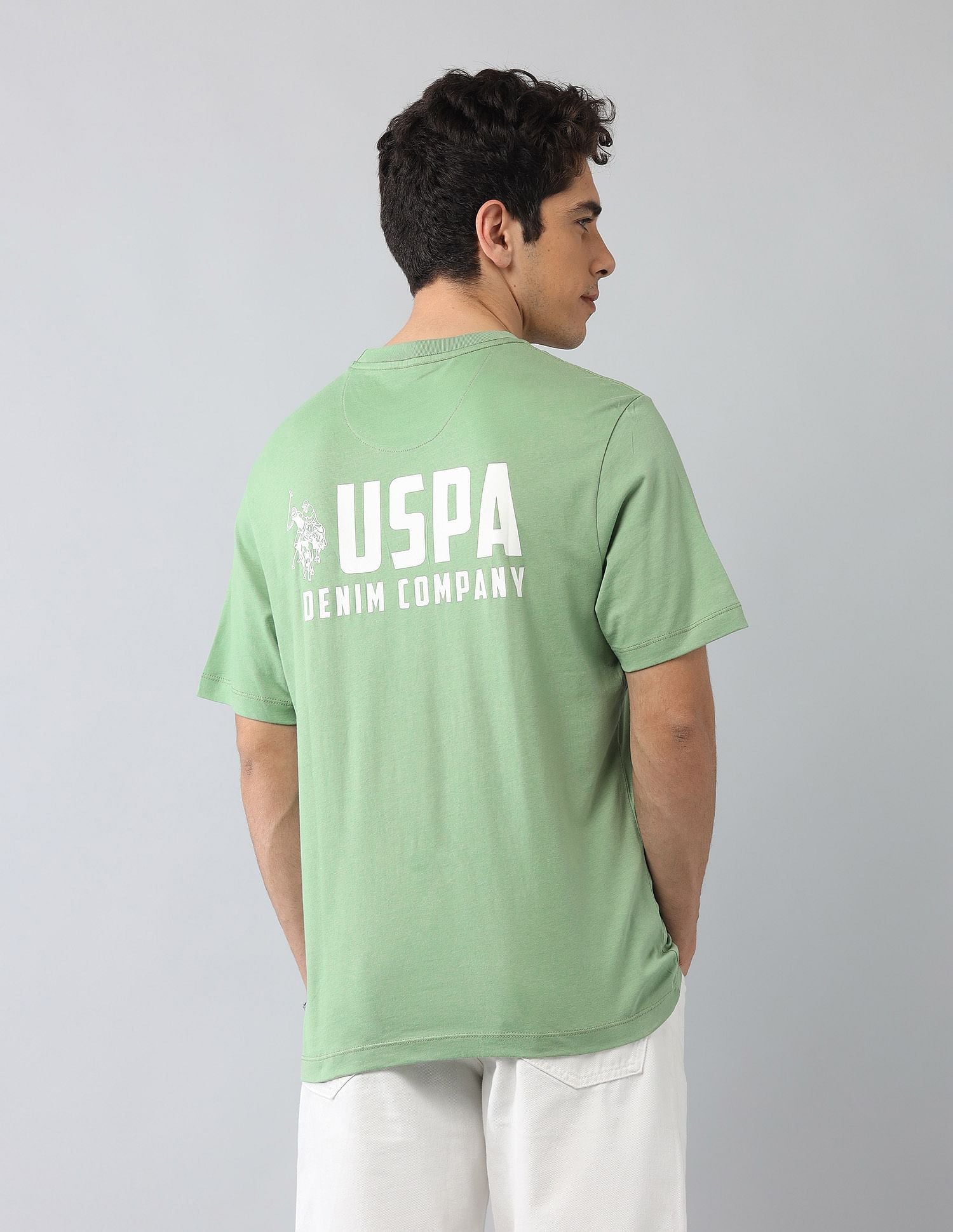 Muscle Fit Brand Printed T-Shirt Green - U.S. Polo Assn. India | Large