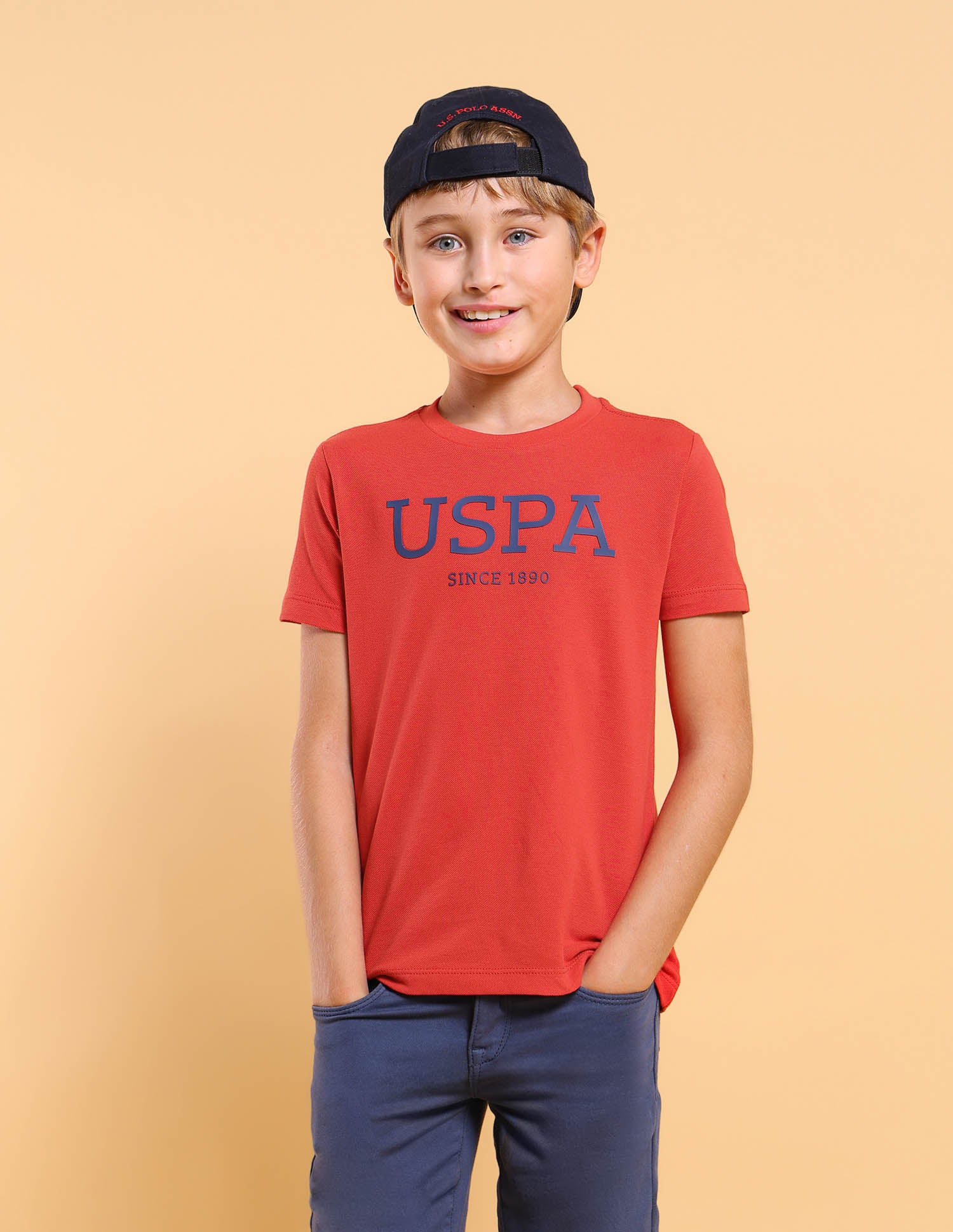 Boys Regular Fit Brand Printed T-Shirt