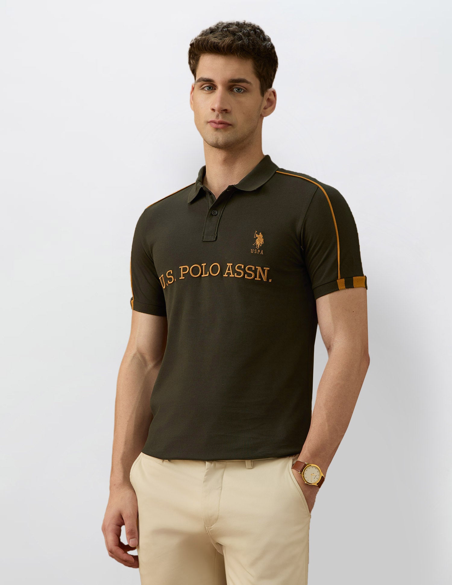 Brand Embroidered Equestrian Aisle Theater Polo Shirt