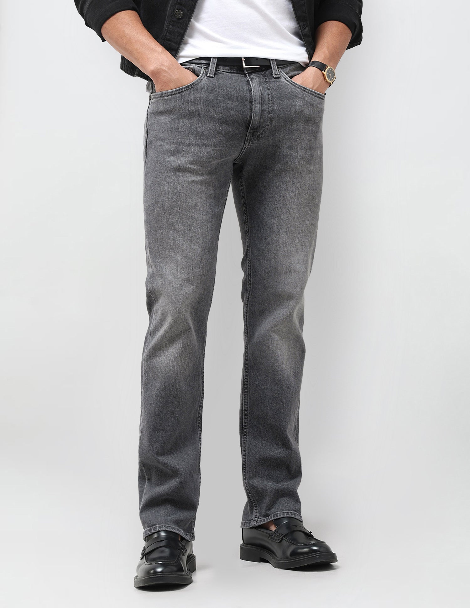 Harold Slim Straight Fit Grey Jeans