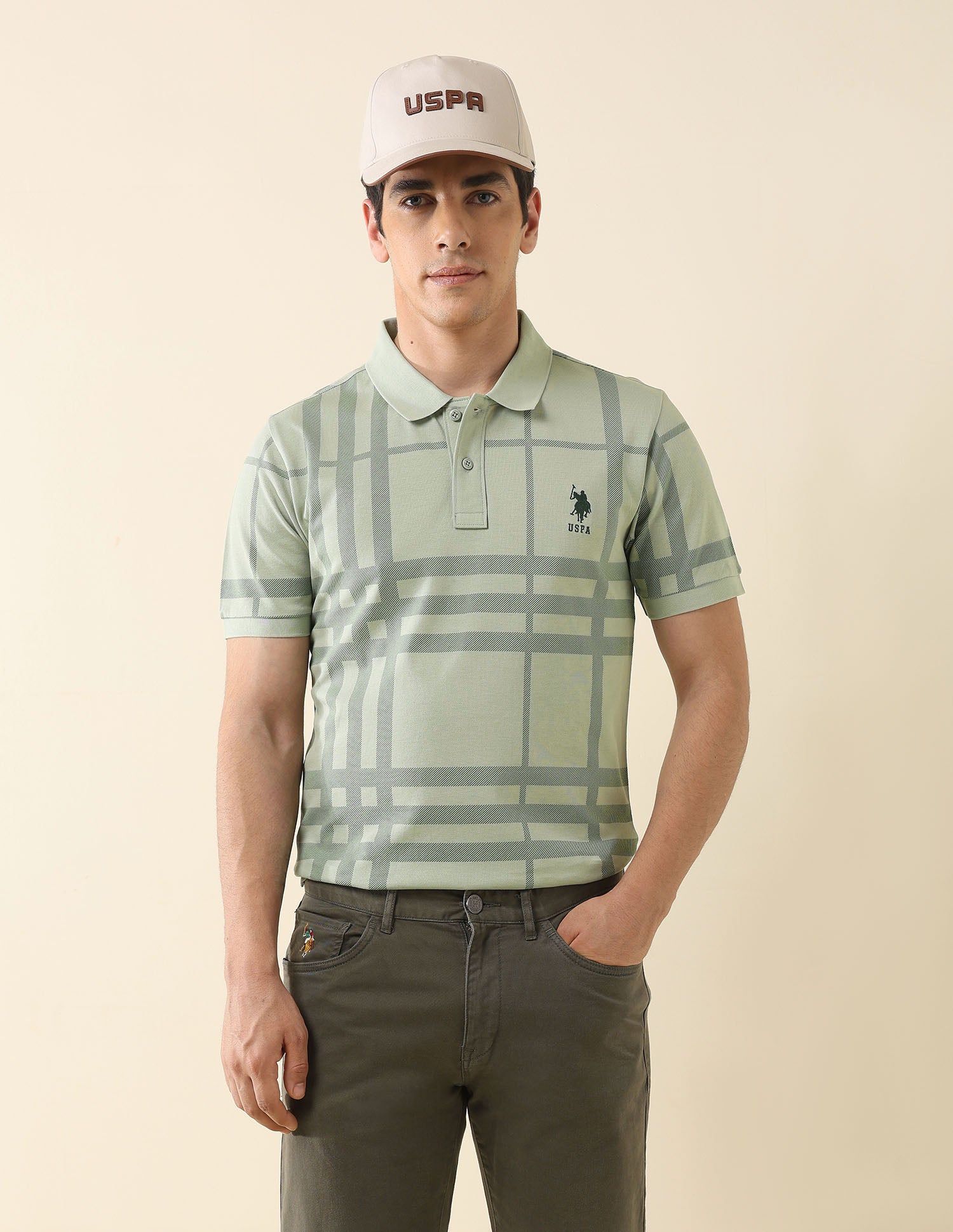 Checked Working Holiday Polo Shirt Green - U.S. Polo Assn. India | Large