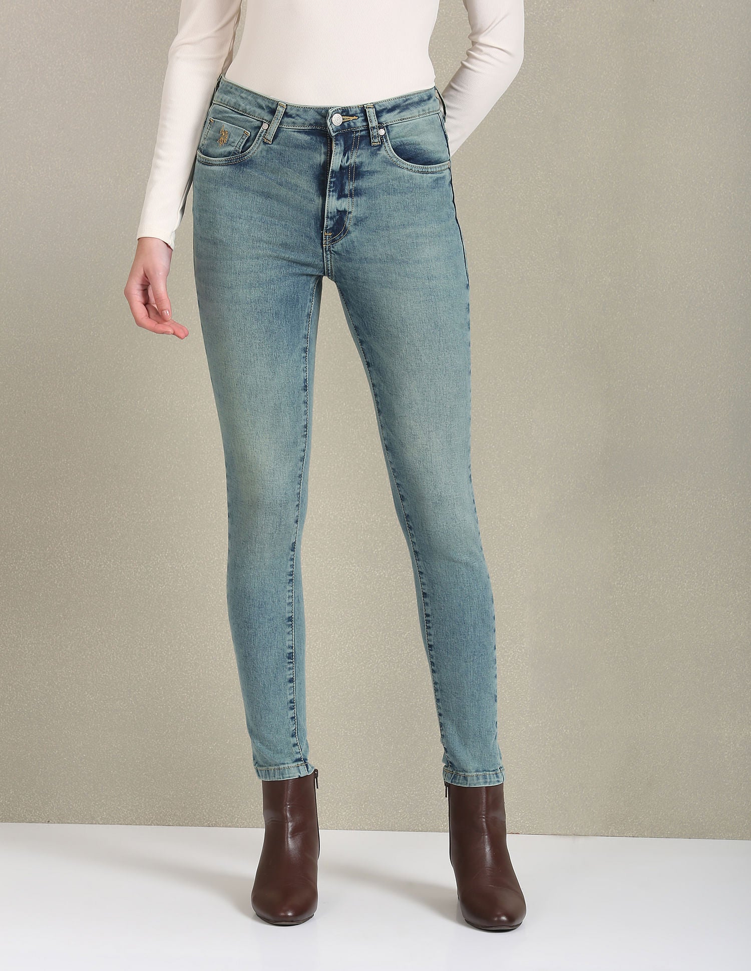 Super Skinny High Rise Jeans Blue - U.S. Polo Assn. India | Large