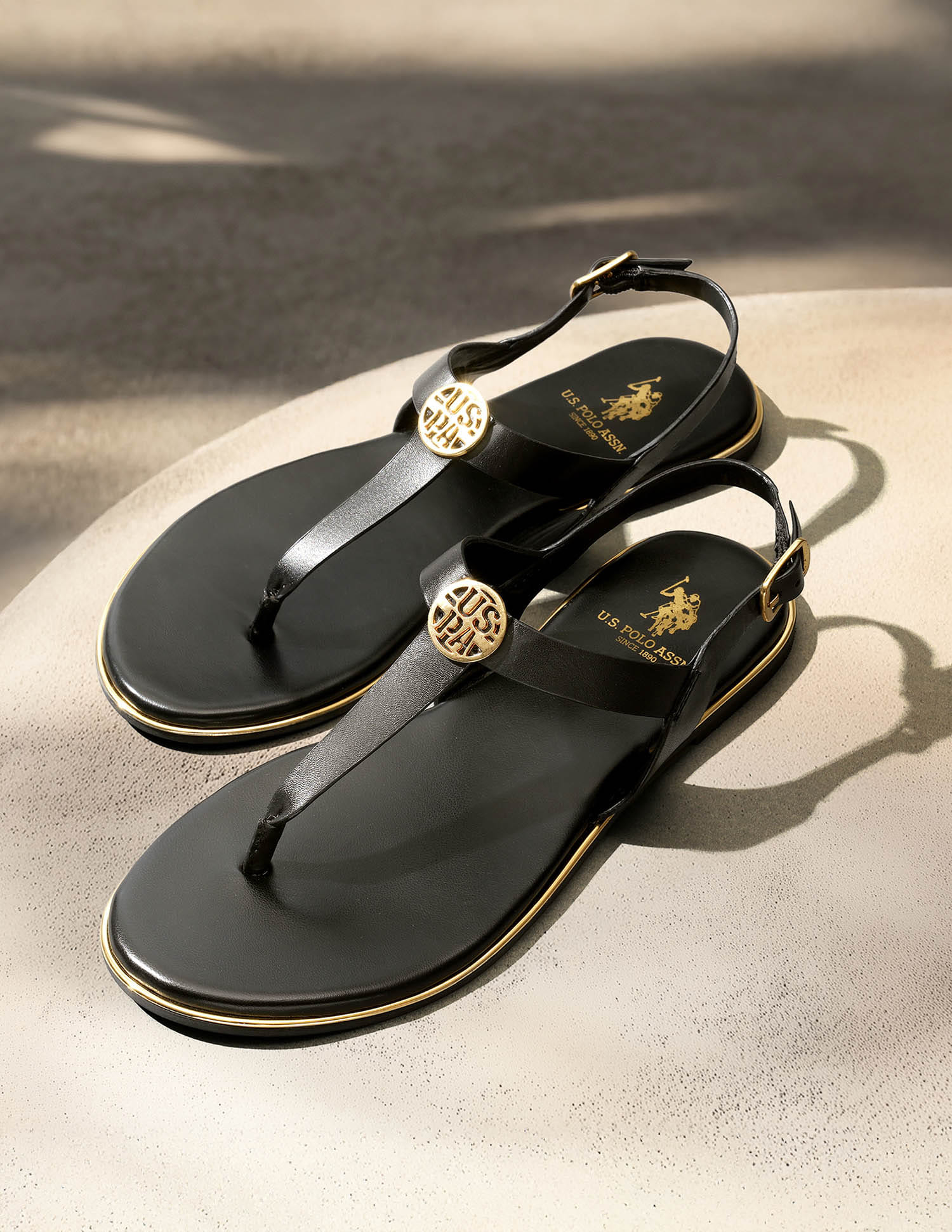 Women Tess Solid Flats Black - U.S. Polo Assn. India | Large