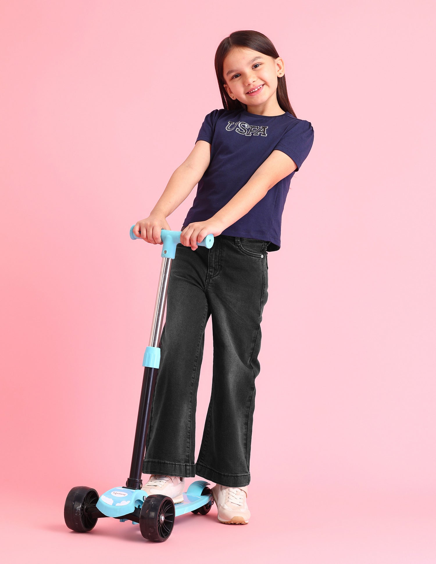 Girls Mid Rise Flared Fit Jeans