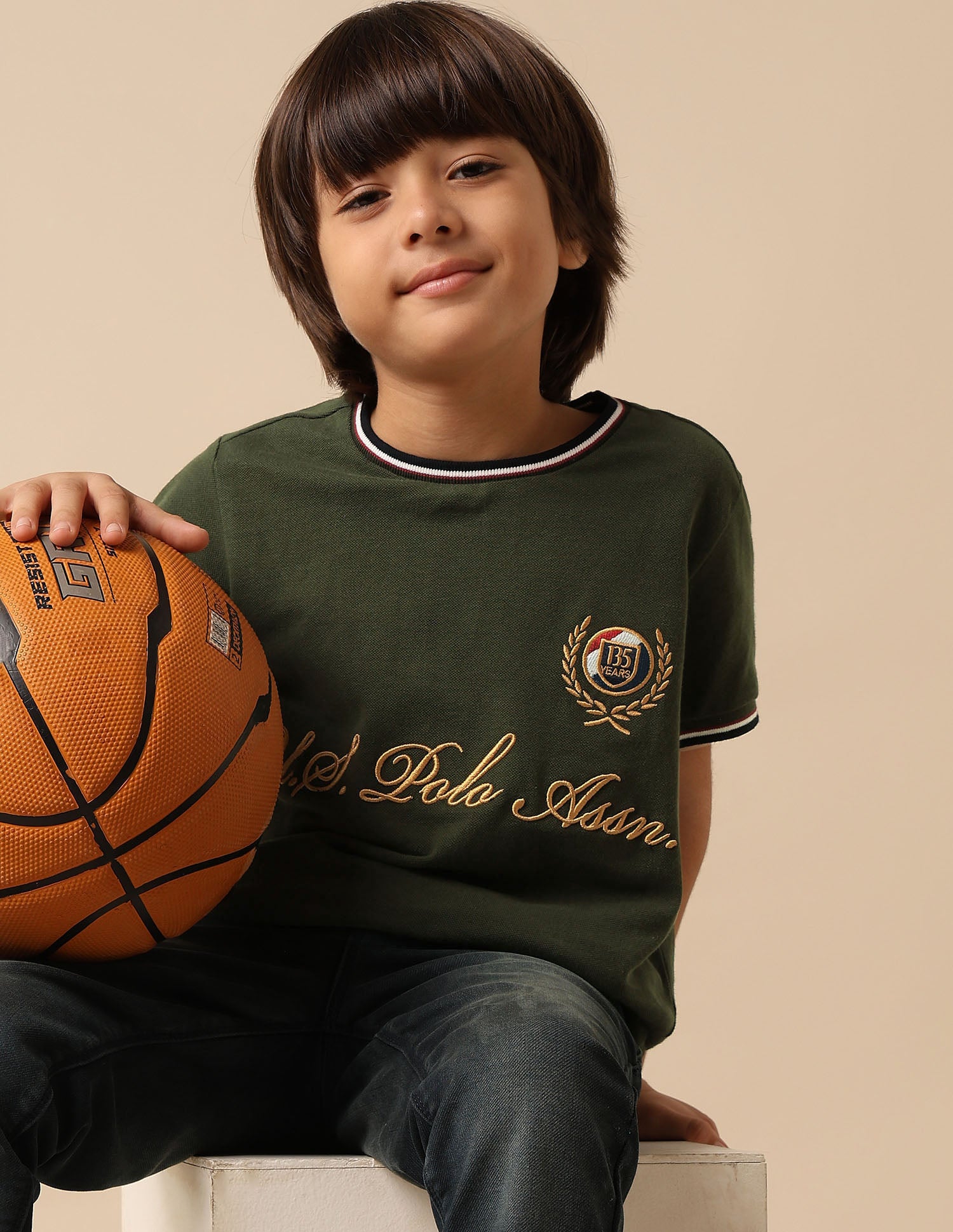Boys Brand Embroidered Pure Cotton T Shirt