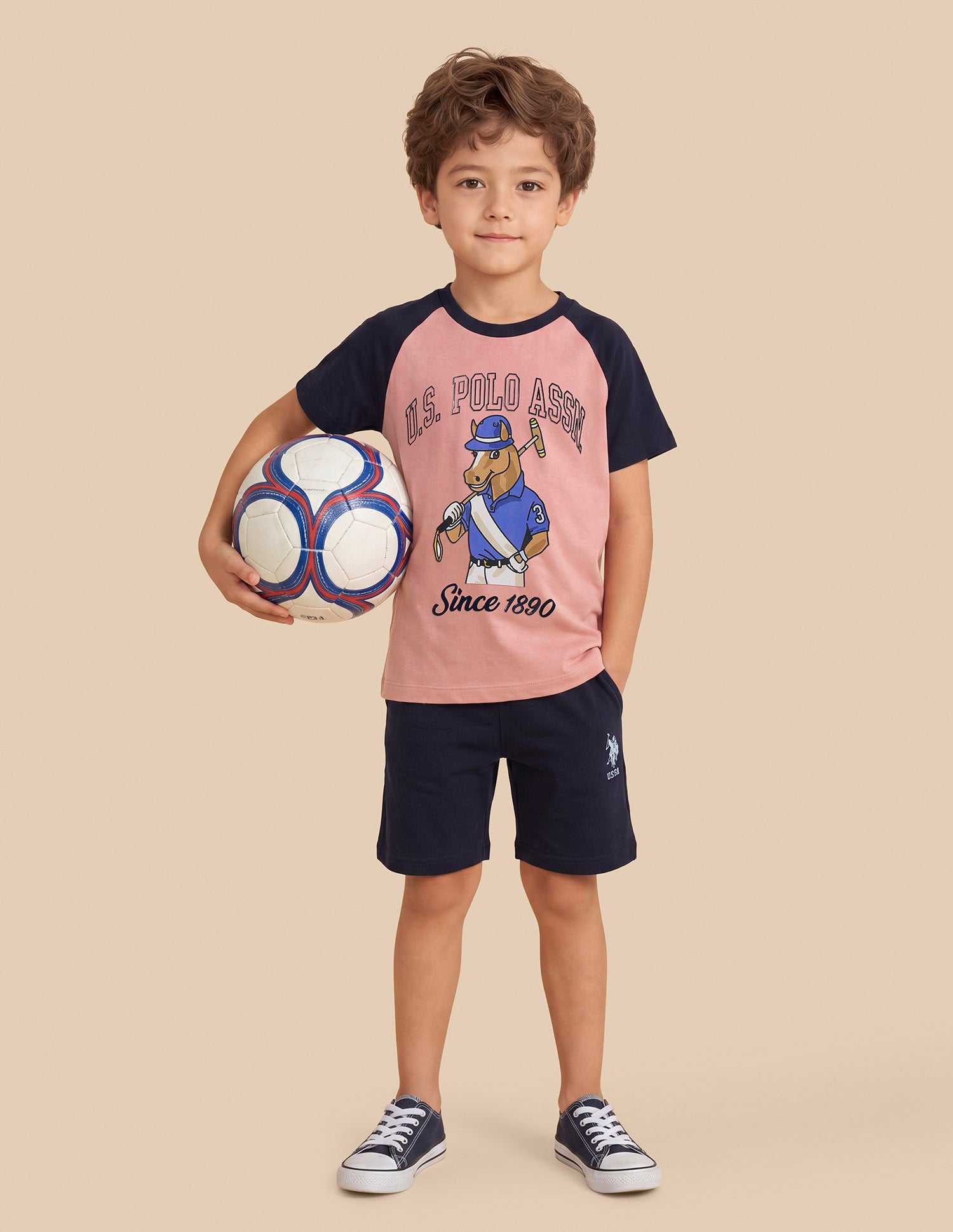 Graphic Printed Regular Fit T-Shirt Peach - U.S. Polo Assn. India | Large