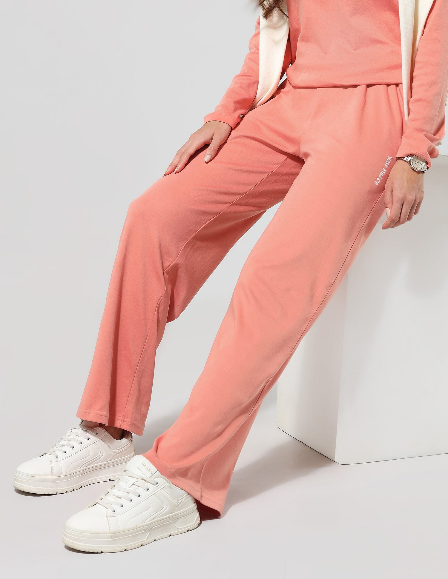Straight Fit Lounge Trousers Peach - U.S. POLO ASSN. | Large