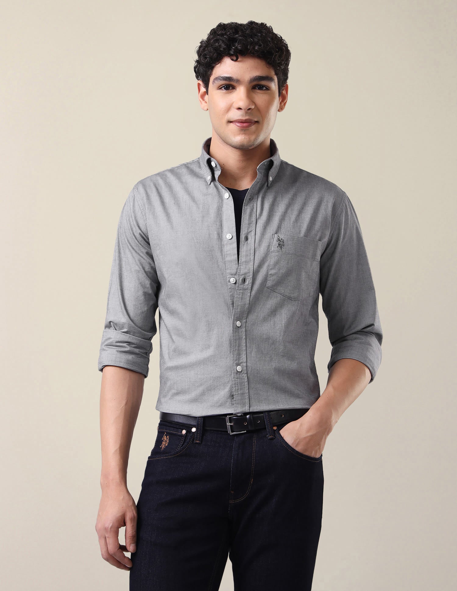 Casa De Campo Solid Shirt Dark Grey - U.S. Polo Assn. India | Large
