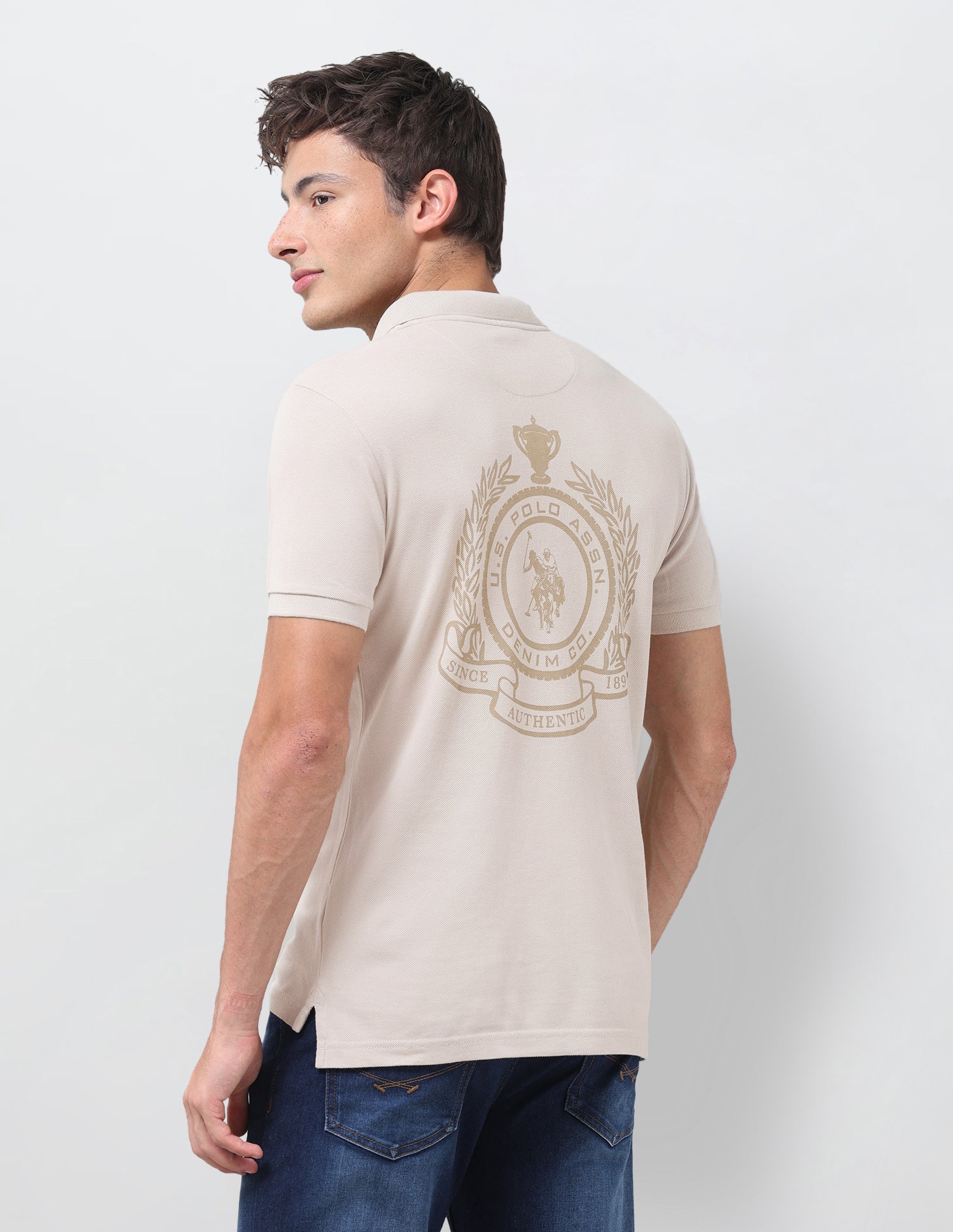 Graphic Brand Printed Slim Fit Polo Shirt
