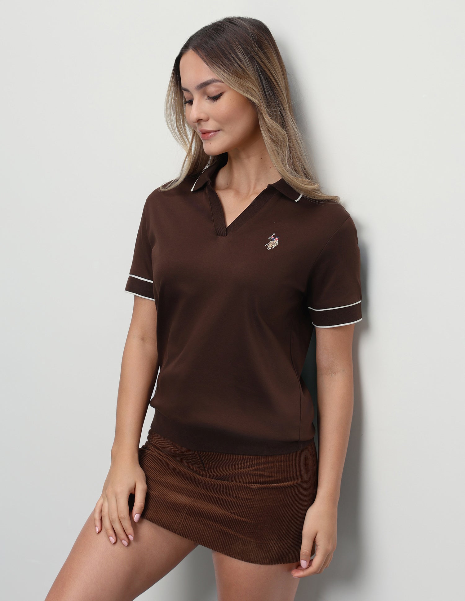Solid Regular Fit Polo Shirt Dark Brown - U.S. Polo Assn. India | Large