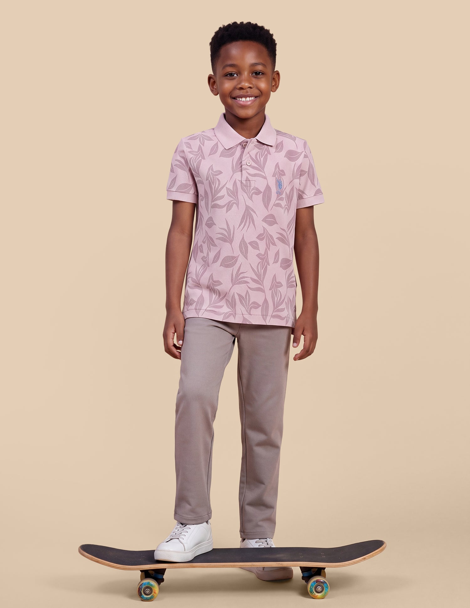 All-Over Printed Regular Fit Polo Shirt Pink - U.S. Polo Assn. India | Large
