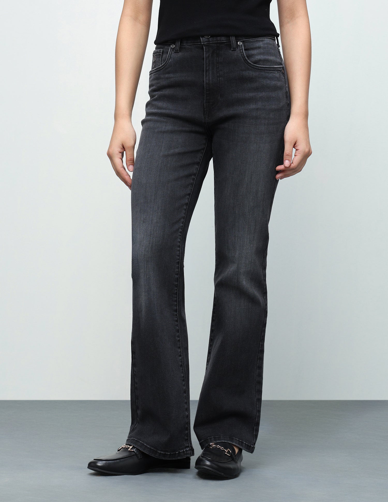 Bootcut Fit Grey Jeans Dark Grey - U.S. Polo Assn. India | Large