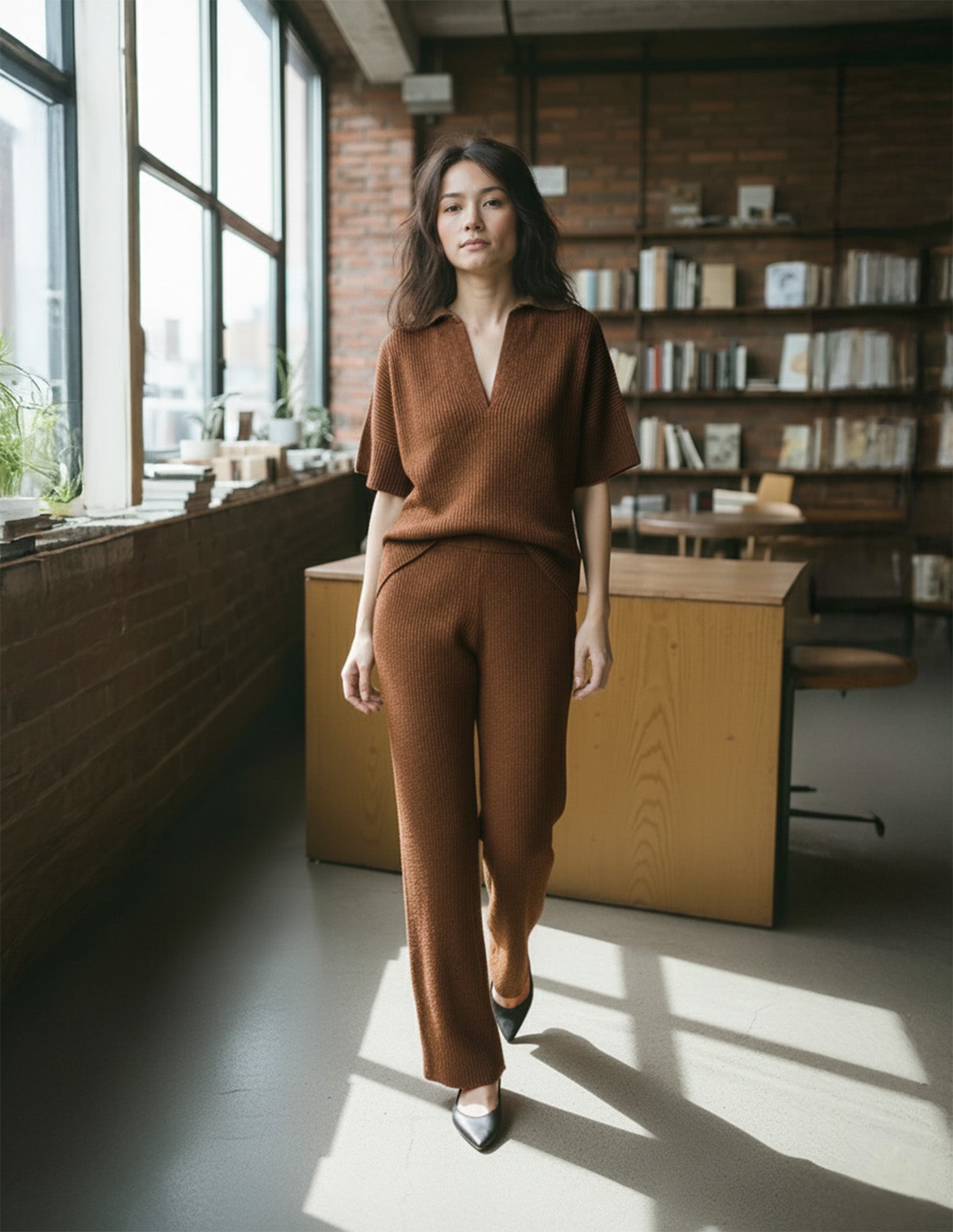 Ribbed Wide Leg Fit Lounge Trousers