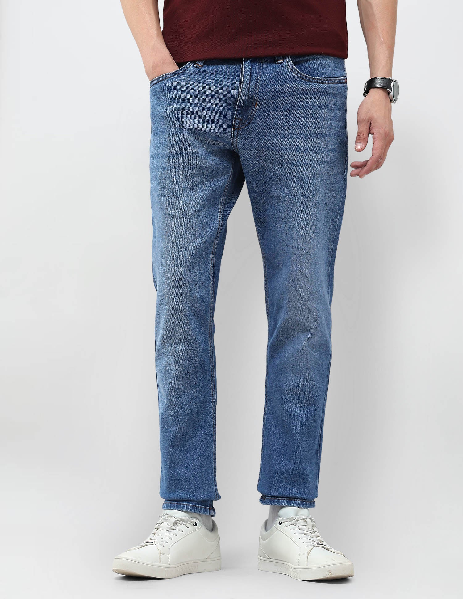 Brandon Slim Tapered Fit Blue Jeans