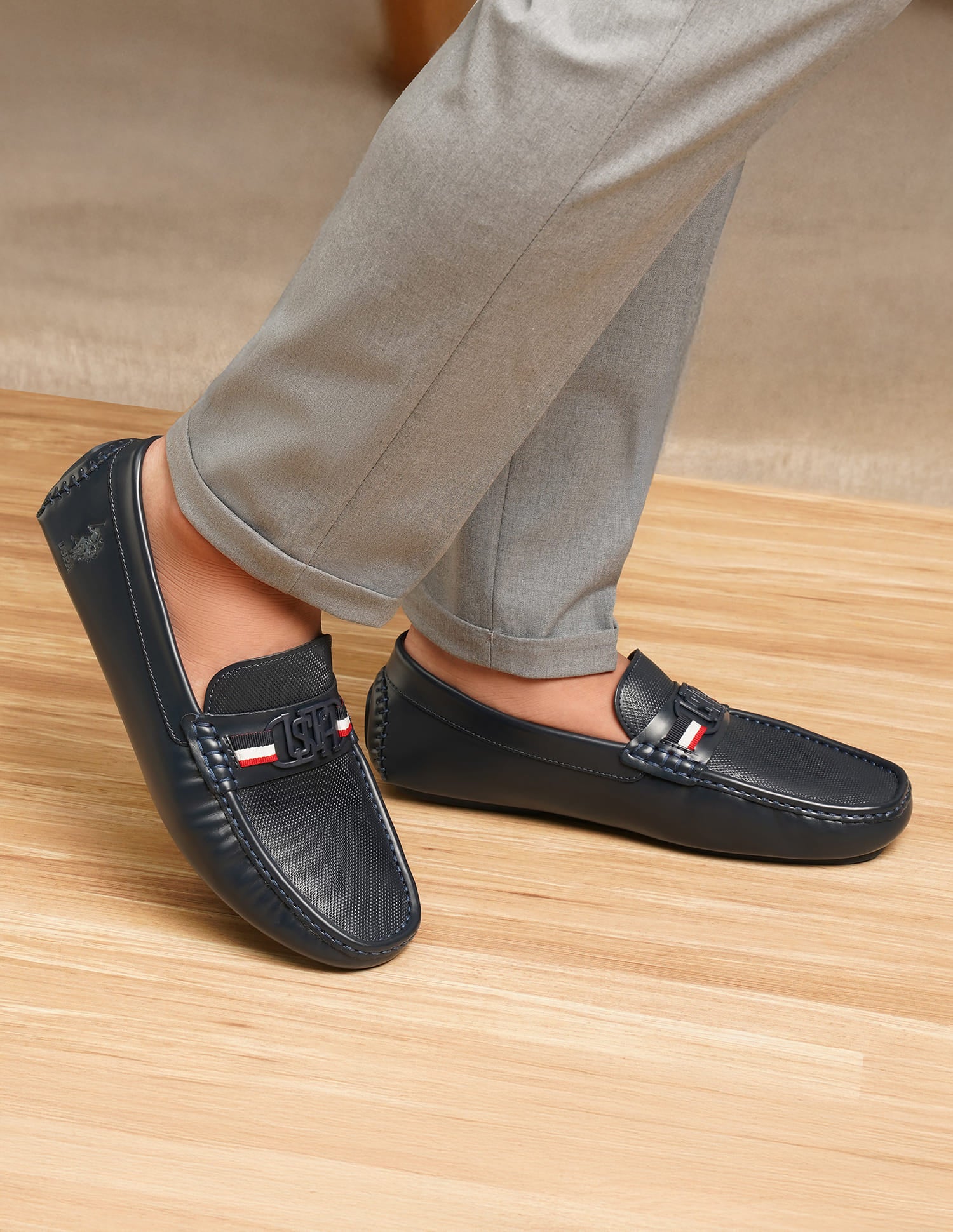 Men Anton 2.0 Textured Loafers Navy - U.S. Polo Assn. India | Large
