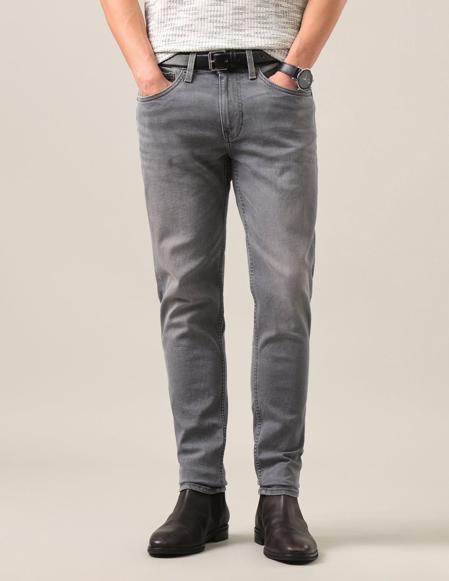 Brandon Slim-Tapered Fit Grey Jeans