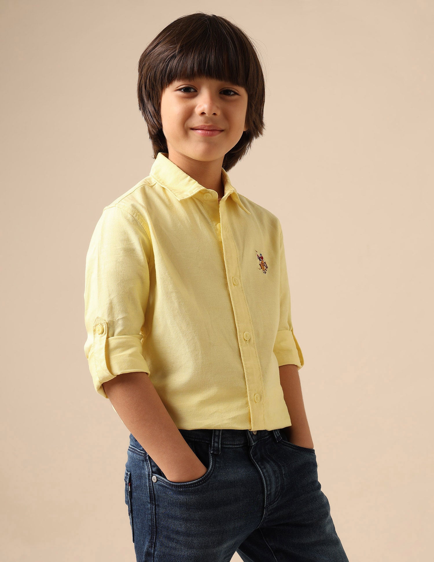 Boys Solid Oxford Shirt