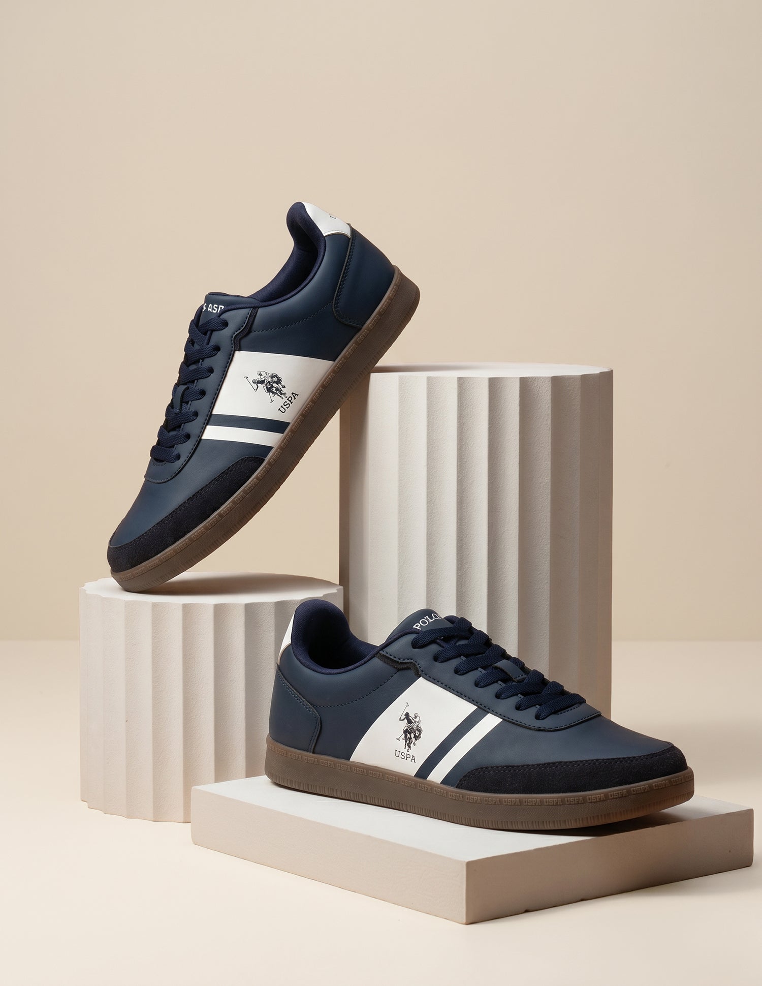Men Hilton Colourblocked Sneakers Navy - U.S. Polo Assn. India | Large