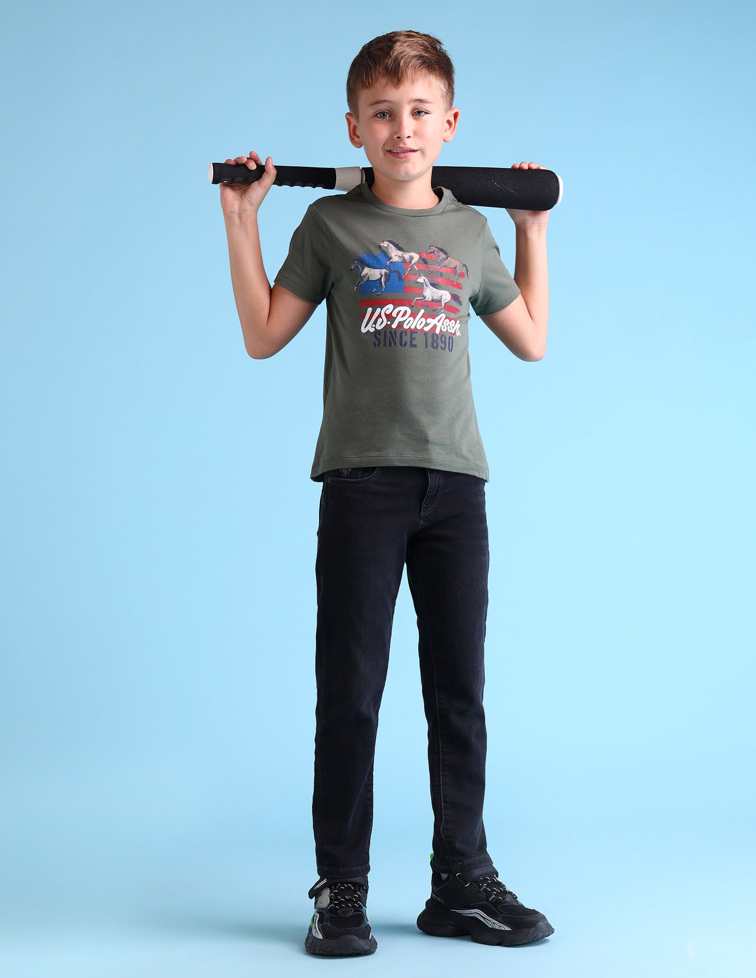 Boys Slim Fit Black Jeans