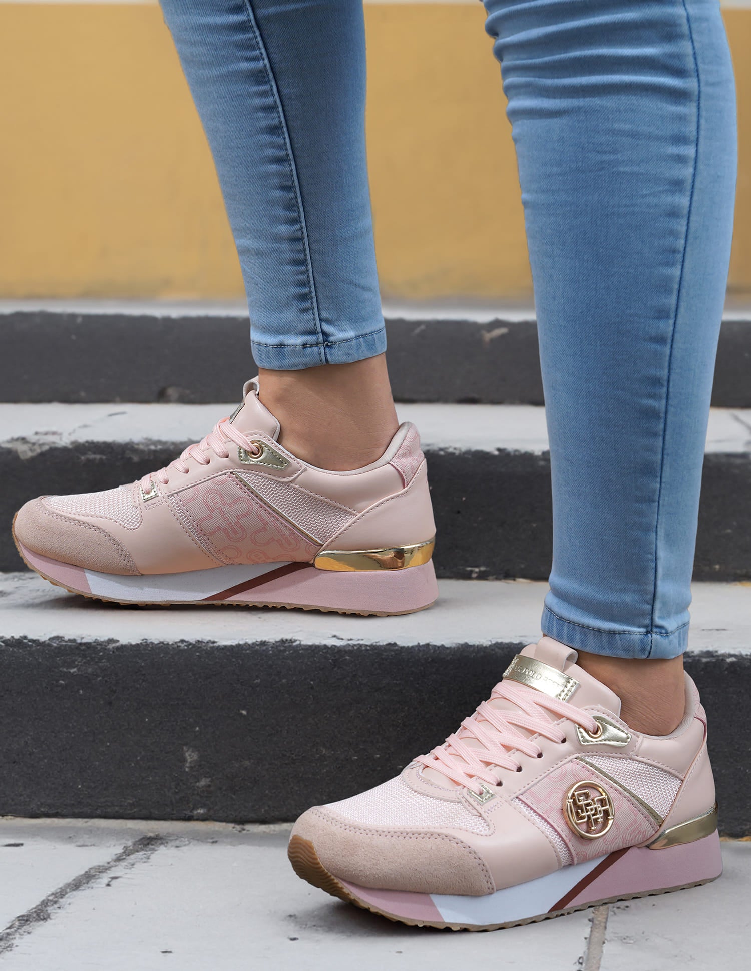 Women Round Toe Solid Stella Sneakers Pink - U.S. Polo Assn. India | Large
