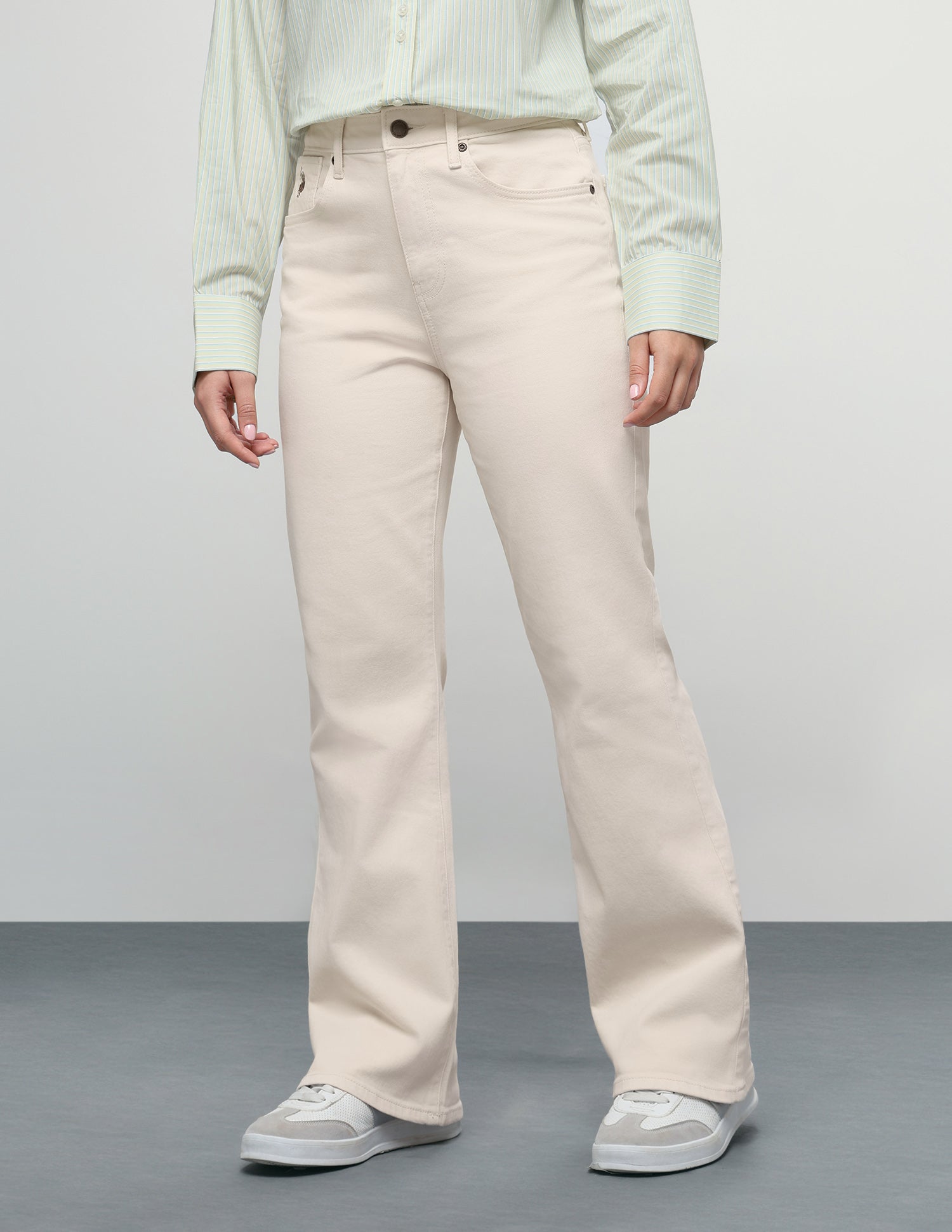 High Rise Bootcut Fit Jeans Ecru - U.S. Polo Assn. India | Large