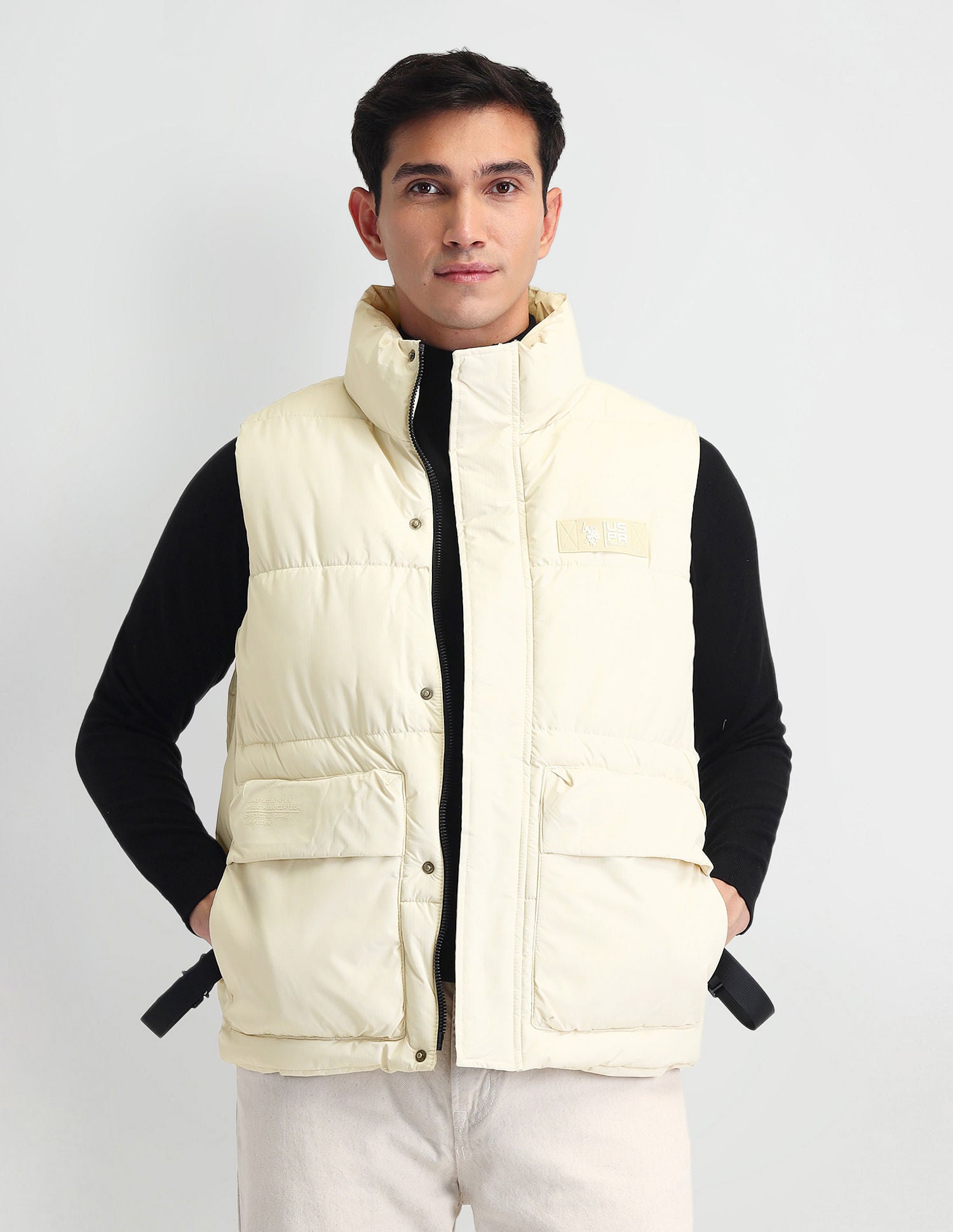 Regular Fit Solid Padded Jacket