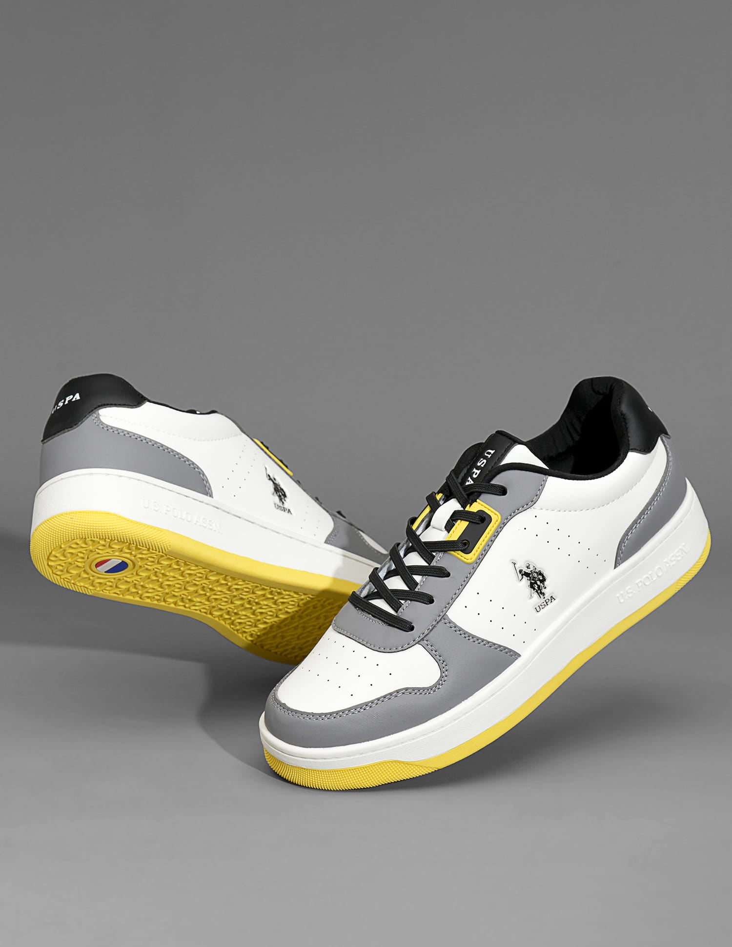 Oakley Perforated Sneakers White and Grey - U.S. Polo Assn. India | Large