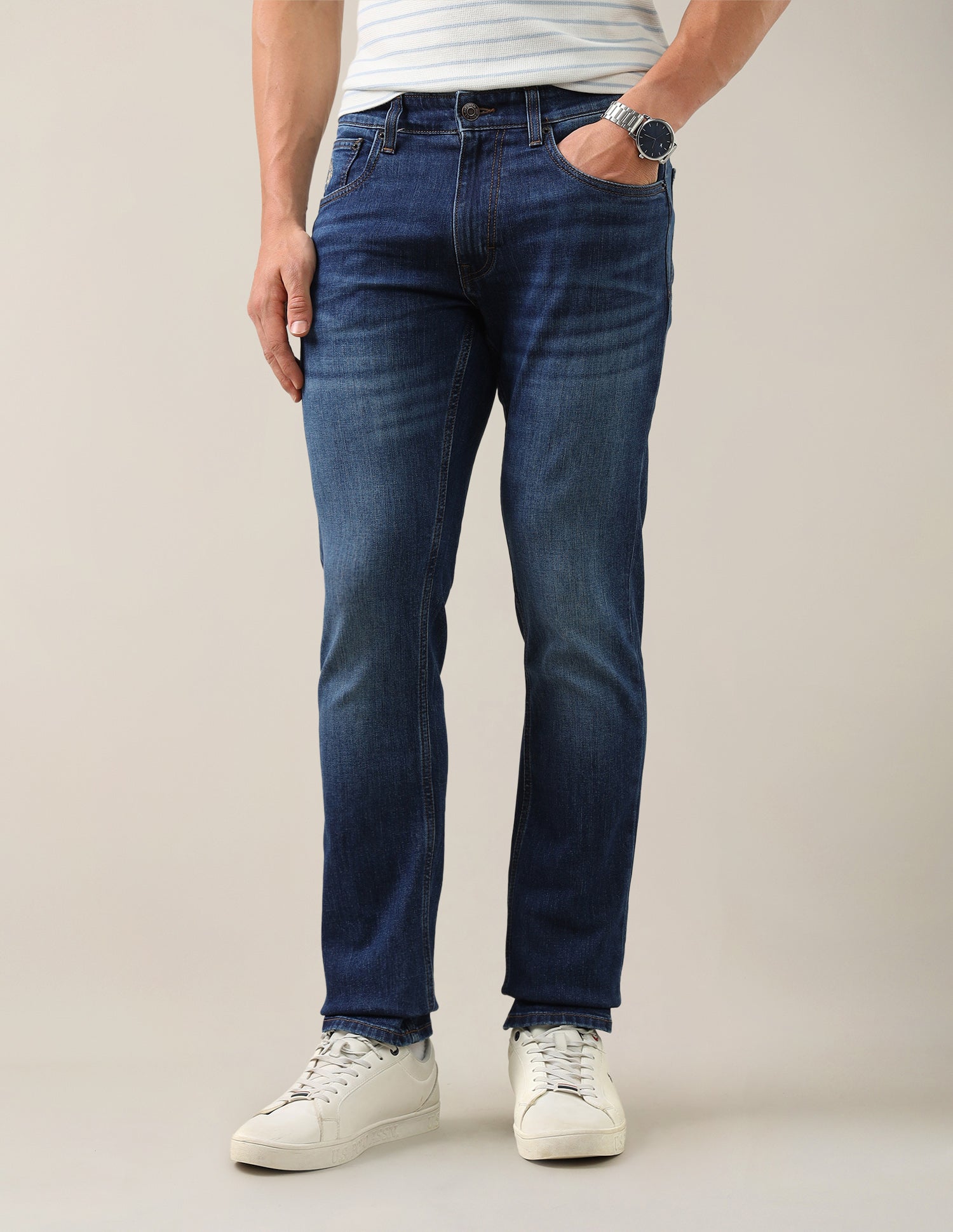 Brandon Slim-Tapered Fit Blue Jeans Blue - U.S. Polo Assn. India | Large