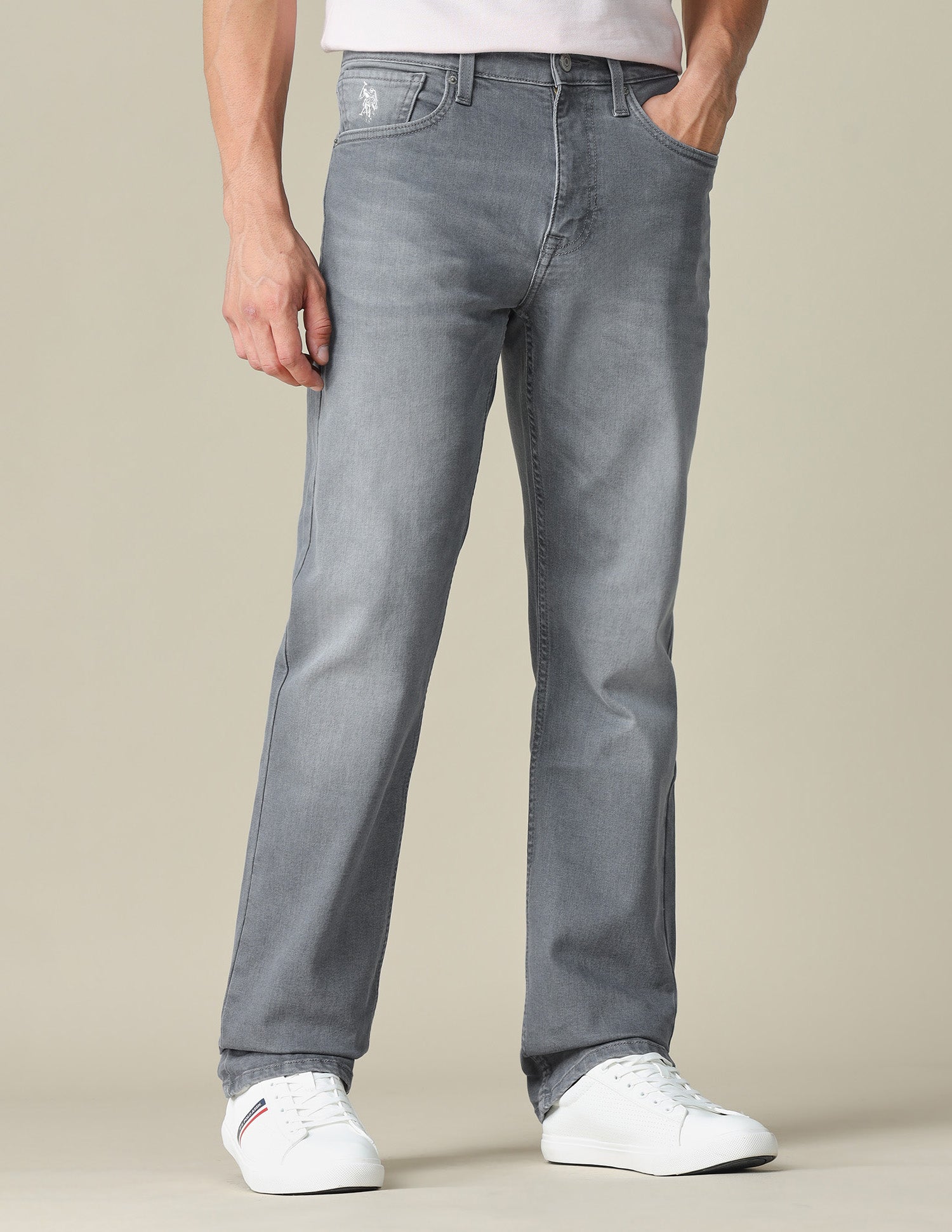 Harold Slim Straight Fit Whiskered Jeans