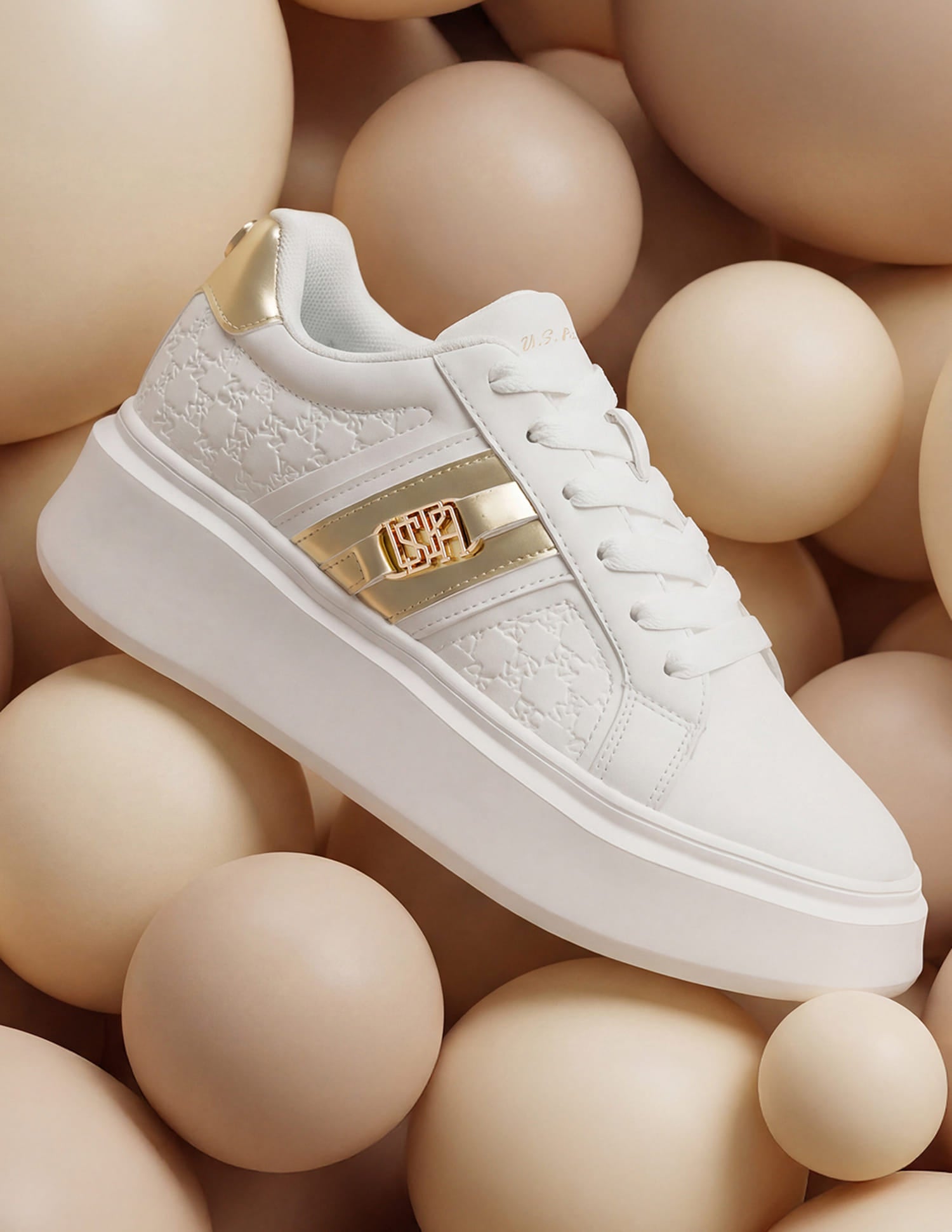 Elowen Off White Light Weight Sneaker Shoes Off White - U.S. Polo Assn. India | Large