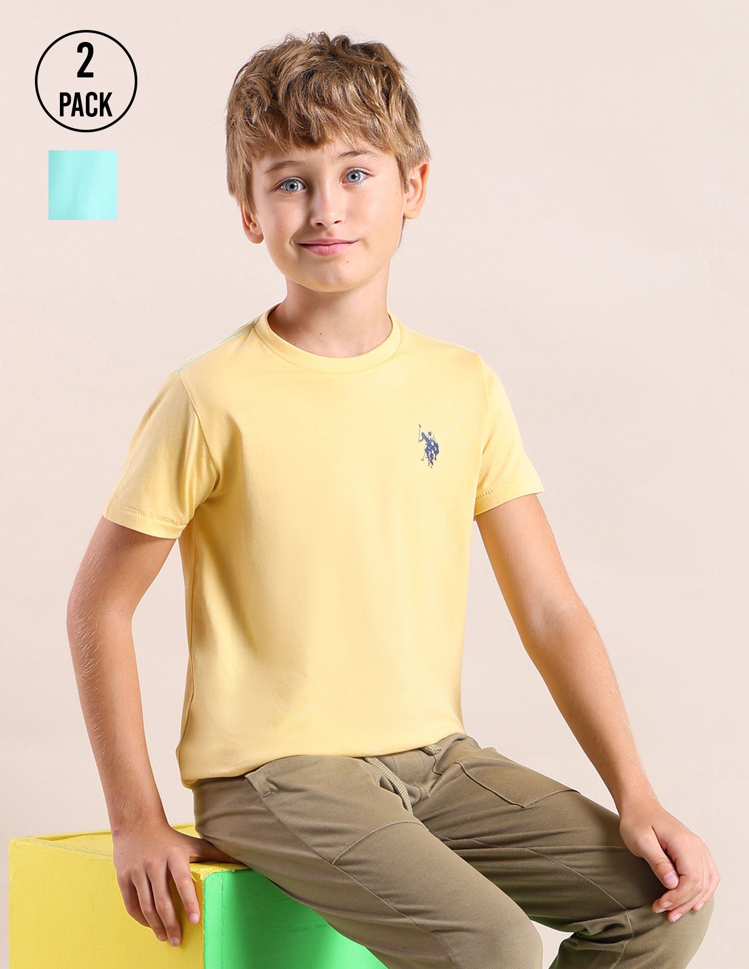 Boys Comfort Fit Pure Cotton T-Shirt - Pack Of 2