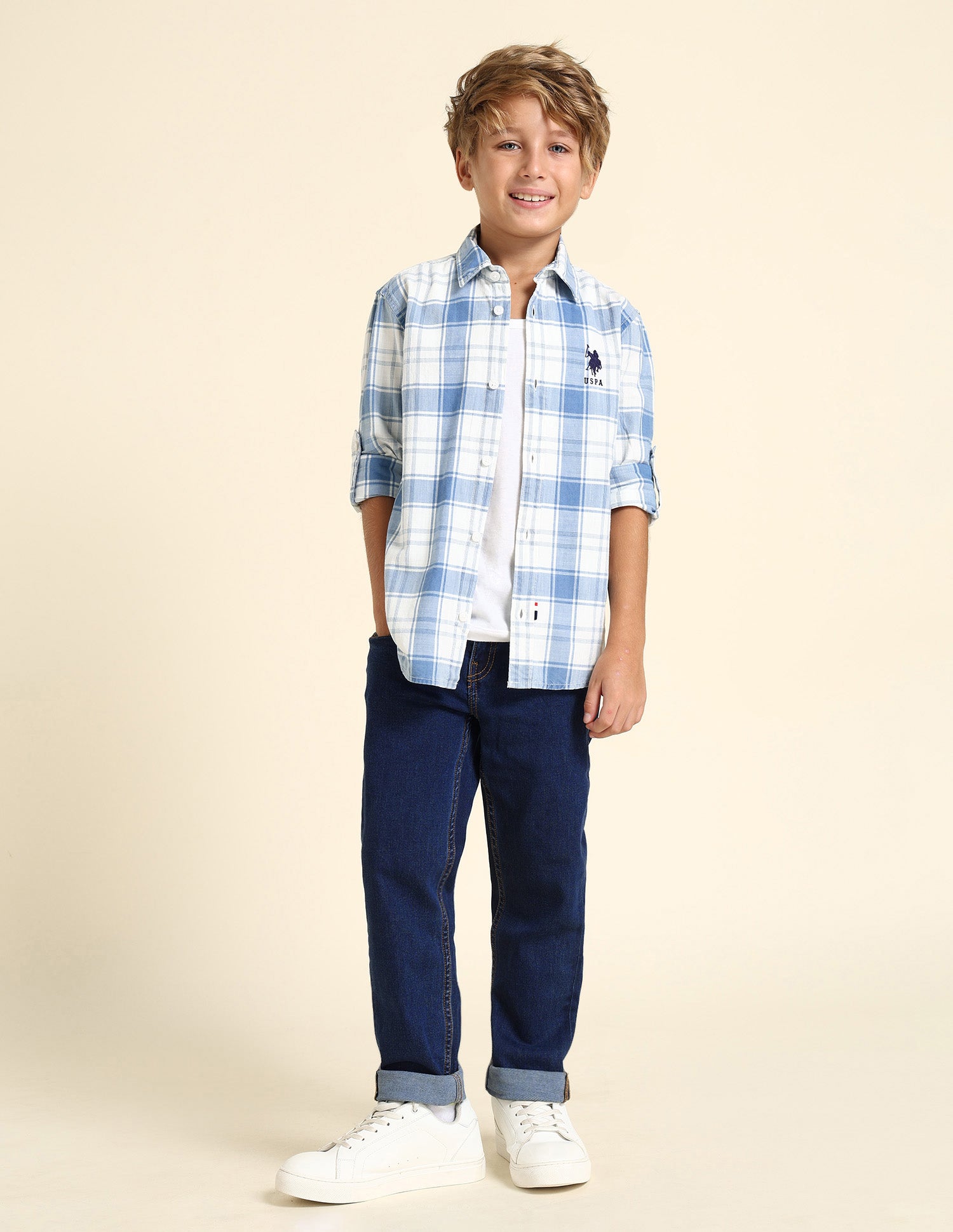 Boys Tartan Checked Regular Fit Shirt