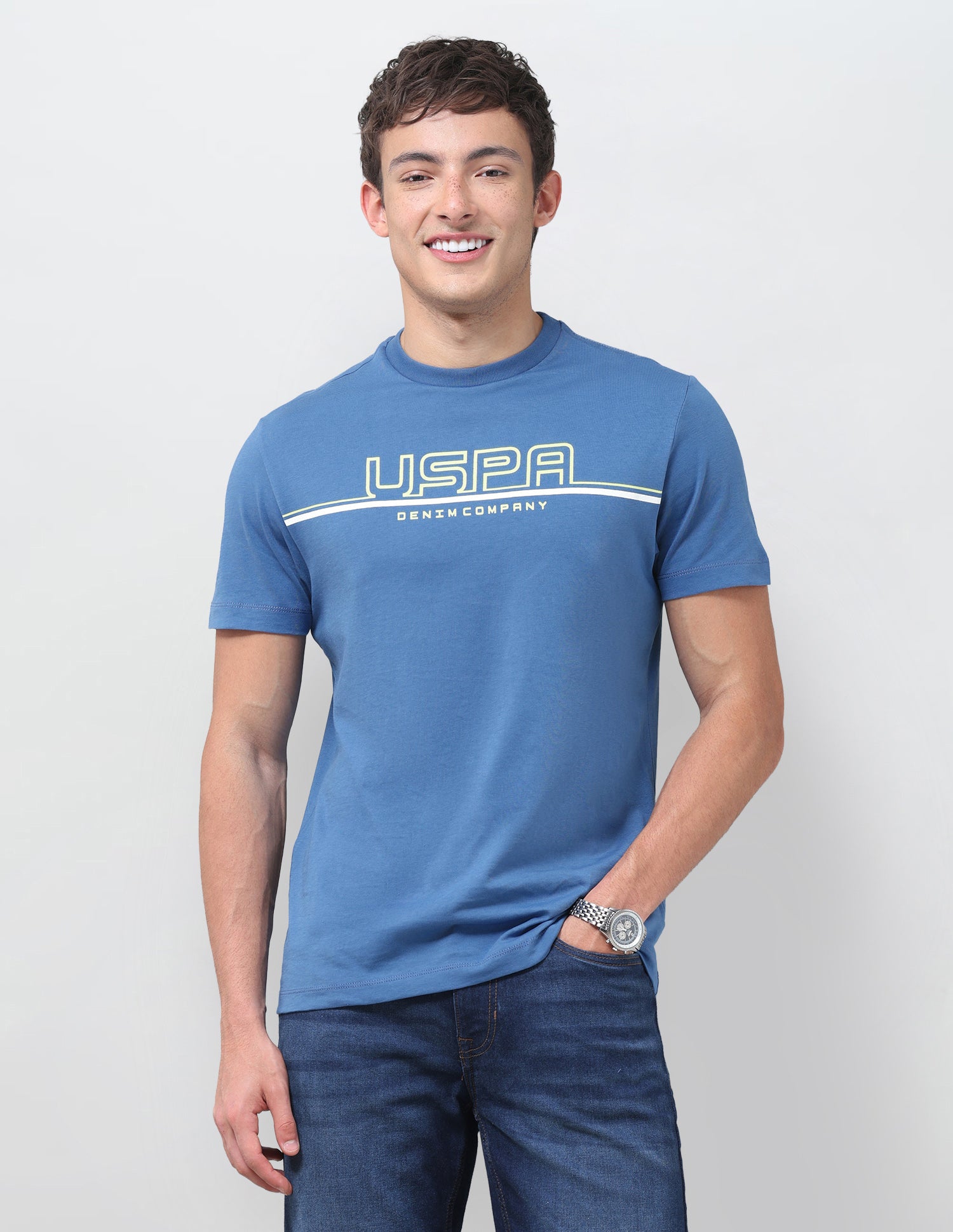 Brand Printed Regular Fit T-Shirt