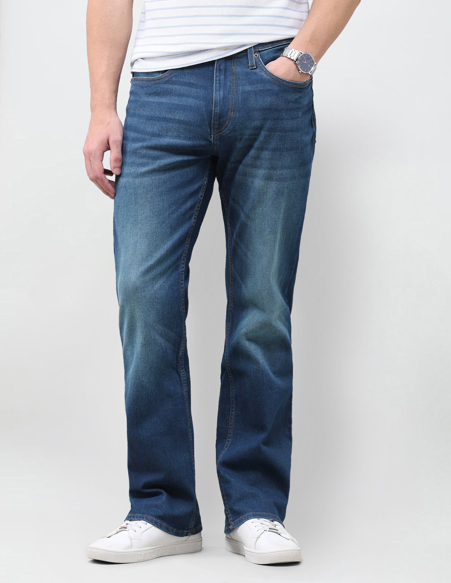 Solid Bootcut Fit Jeans Blue - U.S. Polo Assn. India | Large