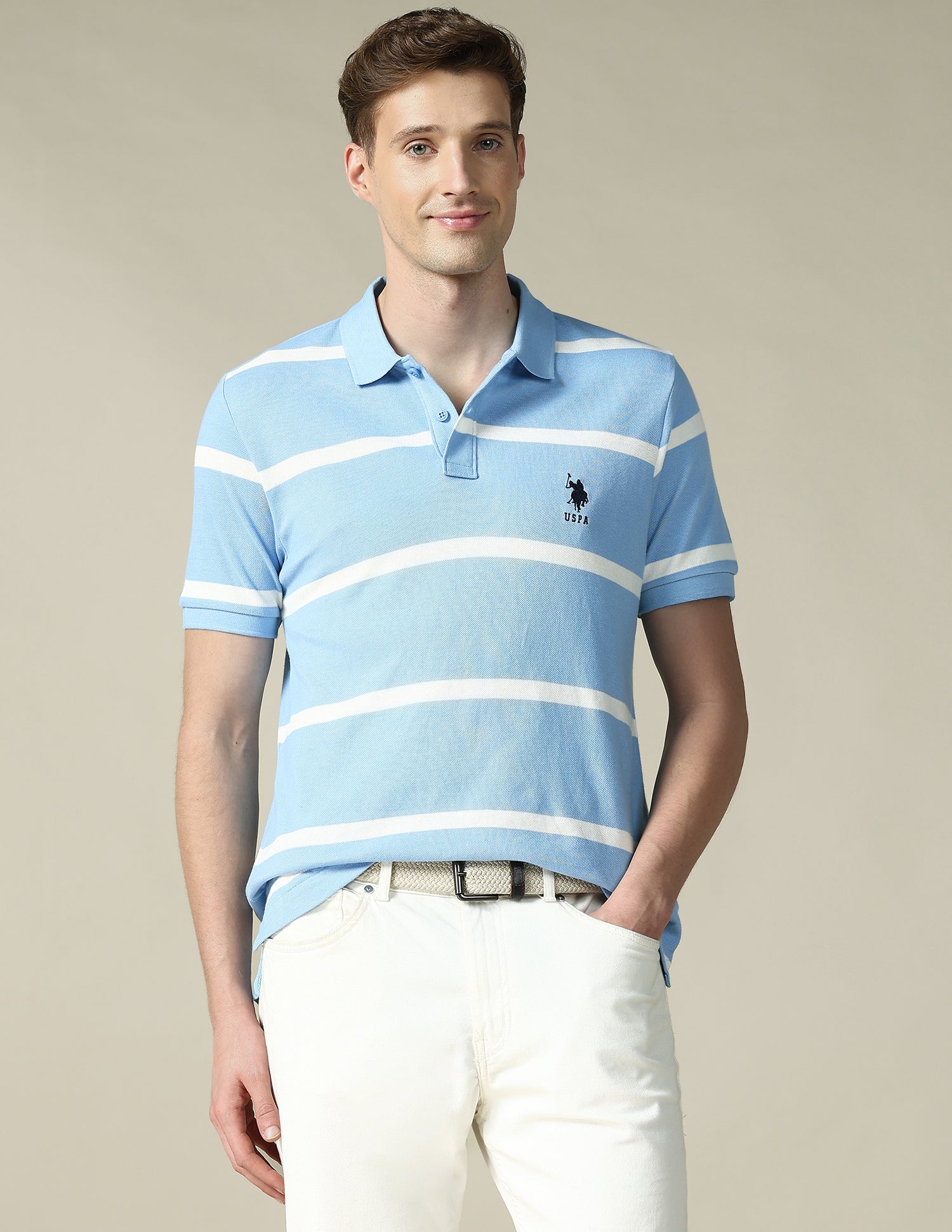 Horizontal Striped Regular Fit Polo Shirt