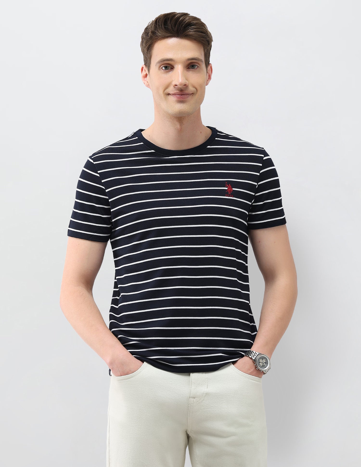 Horizontal Striped Slim Fit T-Shirt