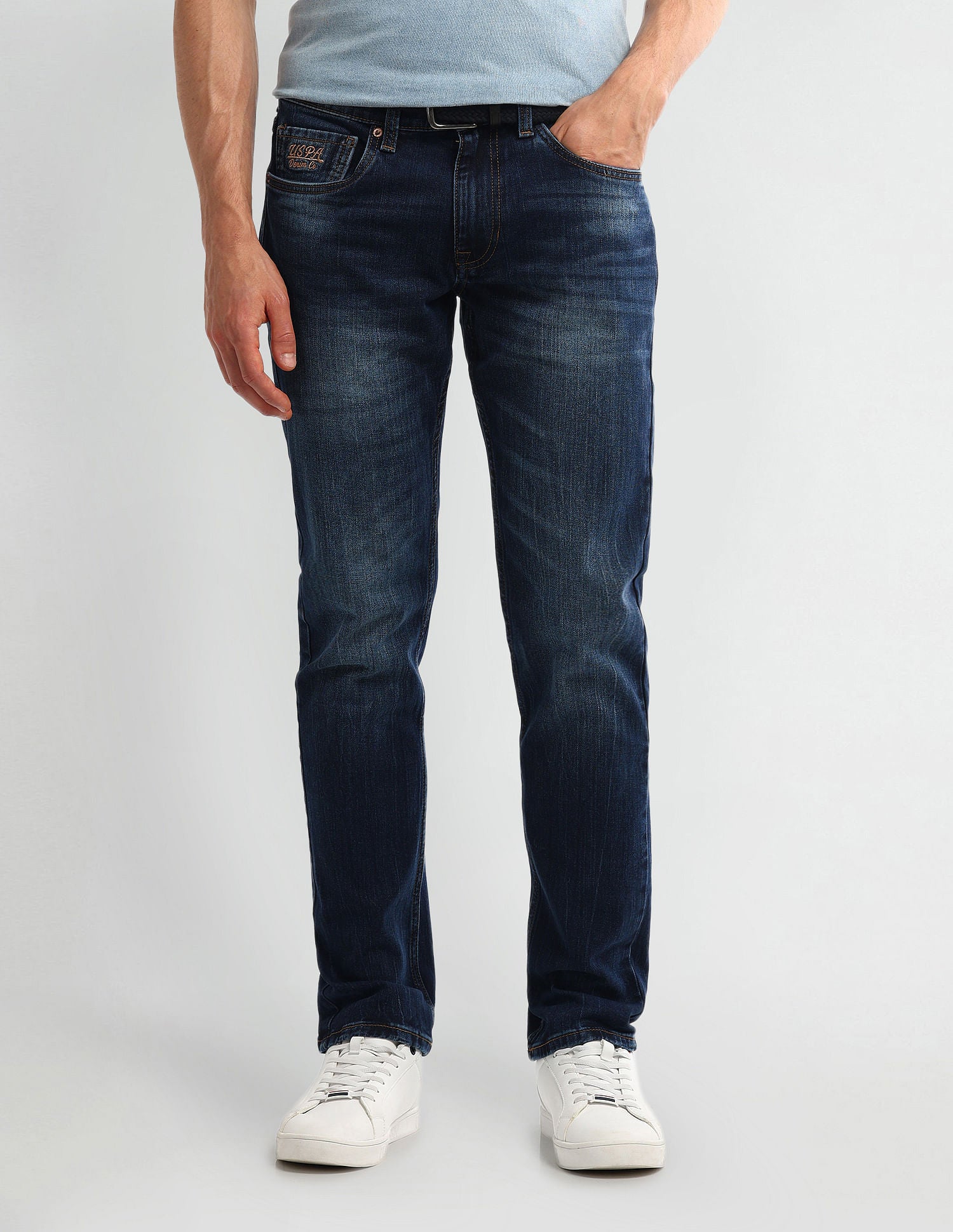 Brandon Slim Fit Blue Jeans Dark Blue - U.S. Polo Assn. India | Large